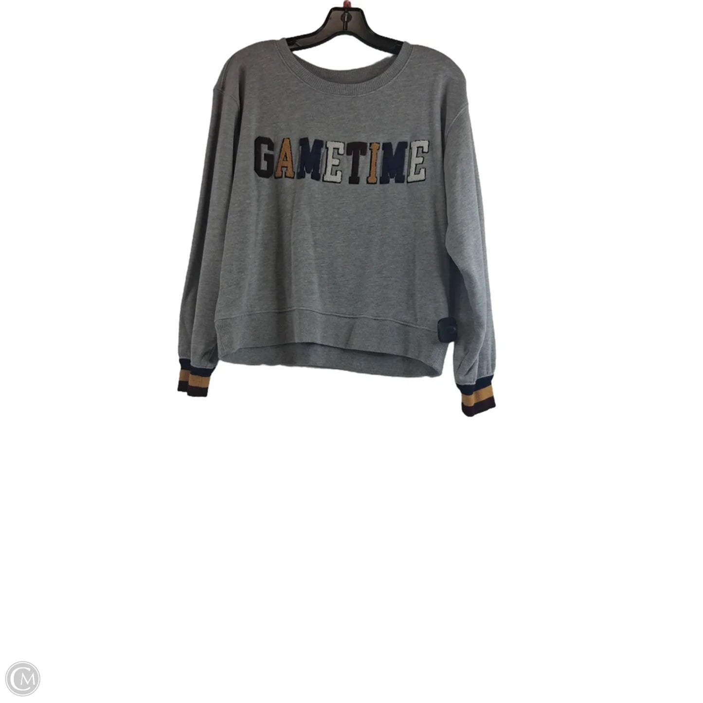 Sweatshirt Crewneck By Lou And Grey In Grey & Yellow, Size: Xs