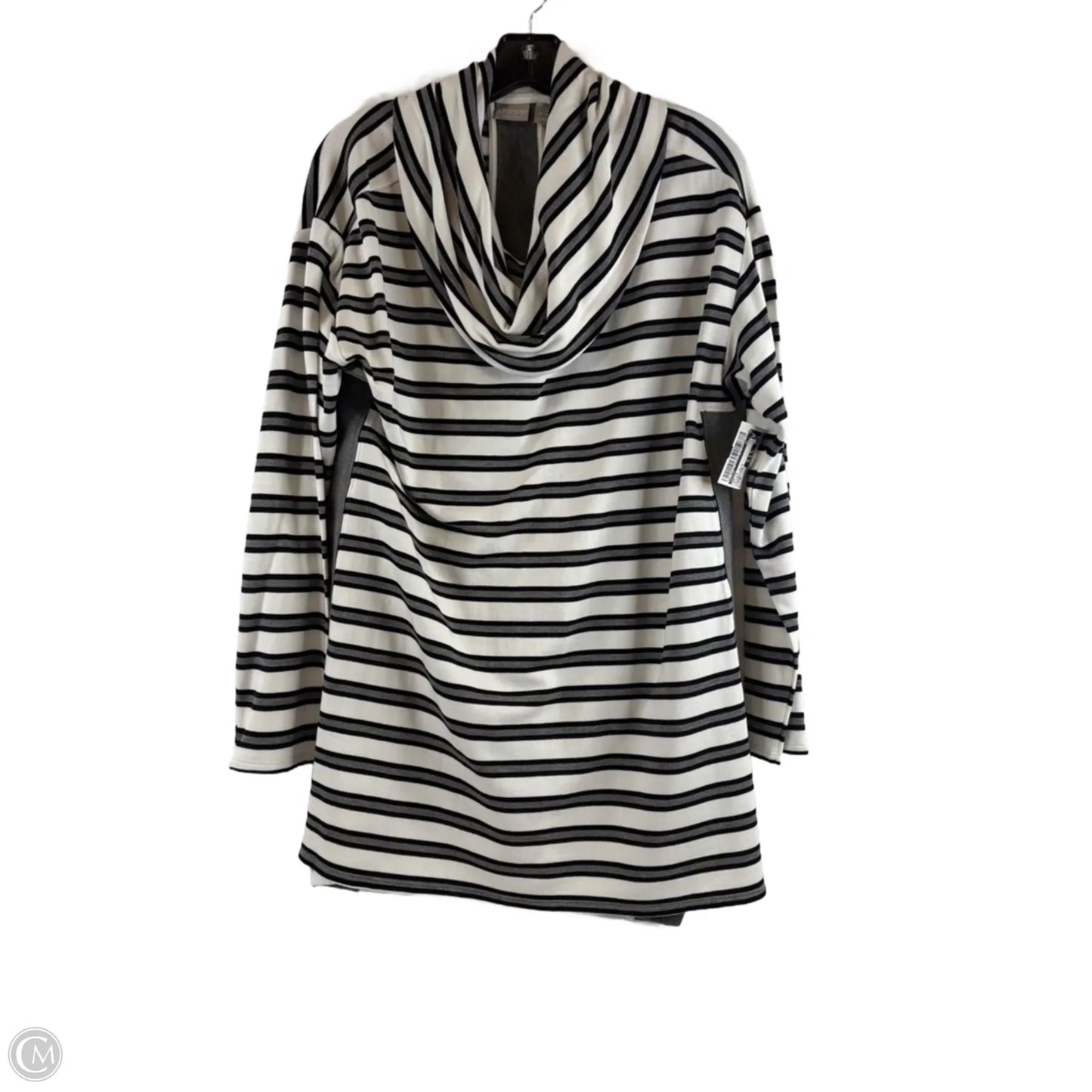 Top Long Sleeve By Chicos In Black & White, Size: M
