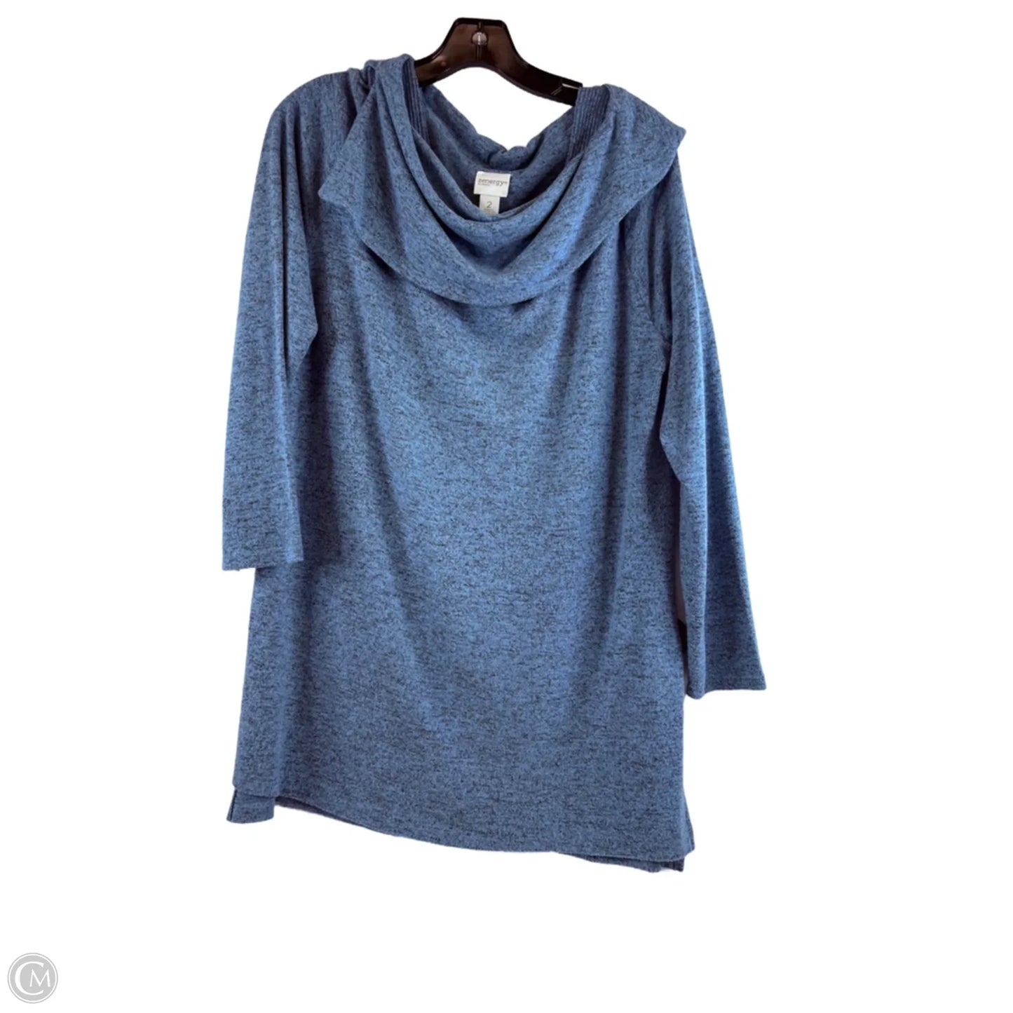 Top Long Sleeve By Zenergy By Chicos In Blue & Grey, Size: L