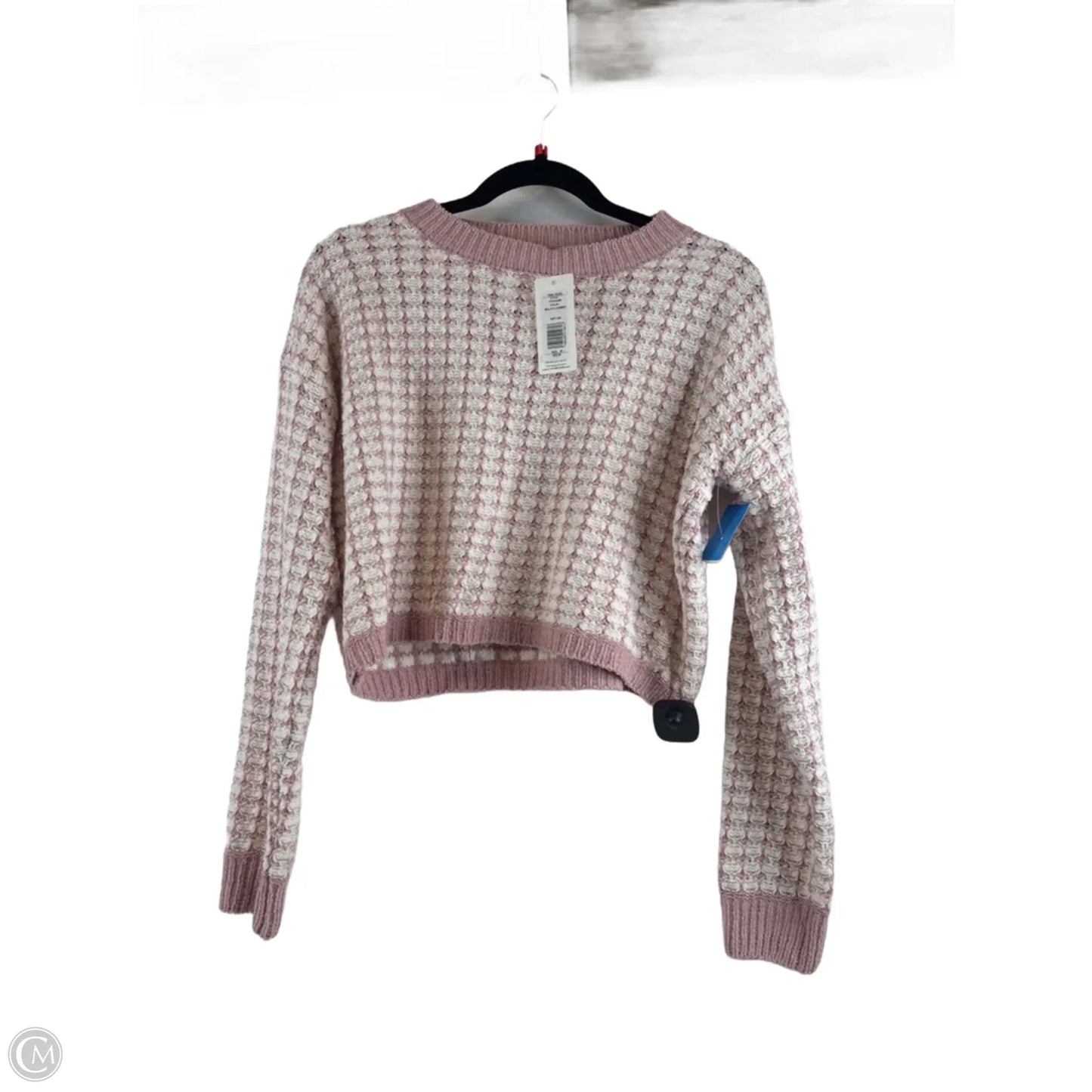 Sweater By Pink Rose In Pink & White, Size: M