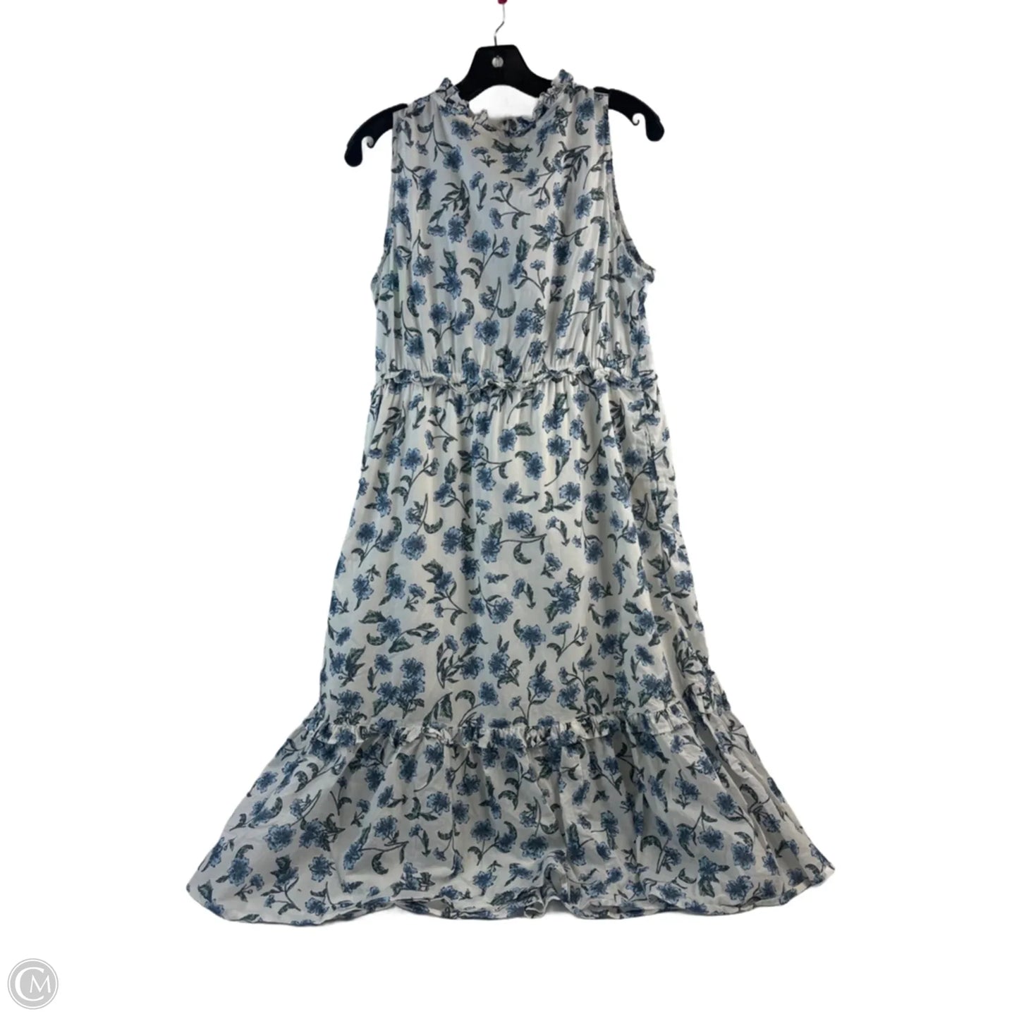 Dress Casual Midi By J. Crew In Blue & White, Size: Lp