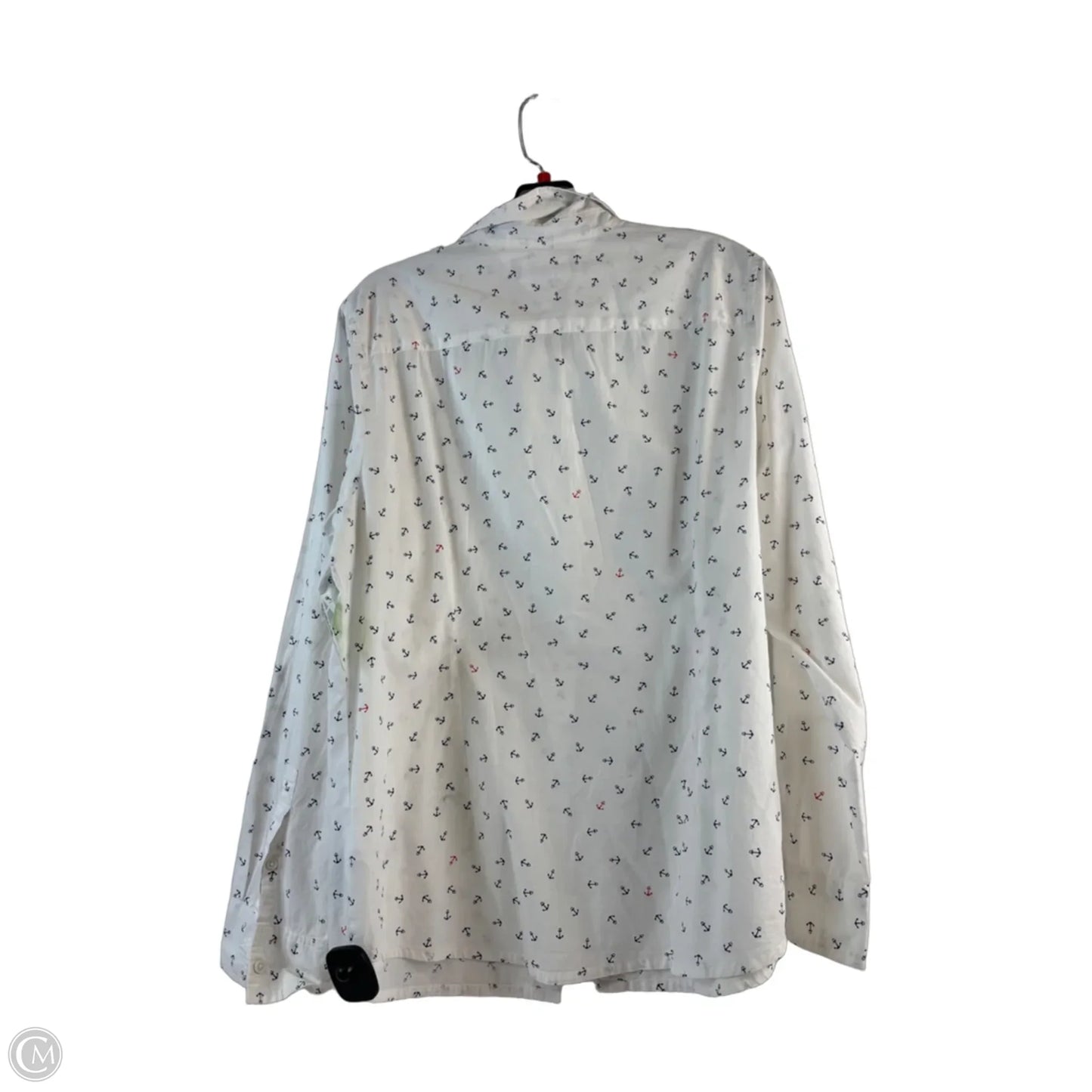 Top Long Sleeve By Tommy Hilfiger In Blue & White, Size: Xl