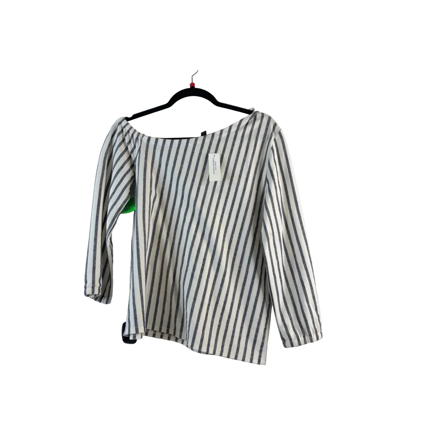 Top Short Sleeve By Banana Republic In Blue & White, Size: S