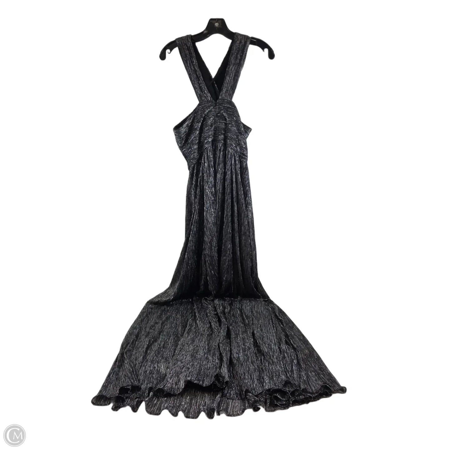 Dress Party Long By Calvin Klein In Black & Silver, Size: M