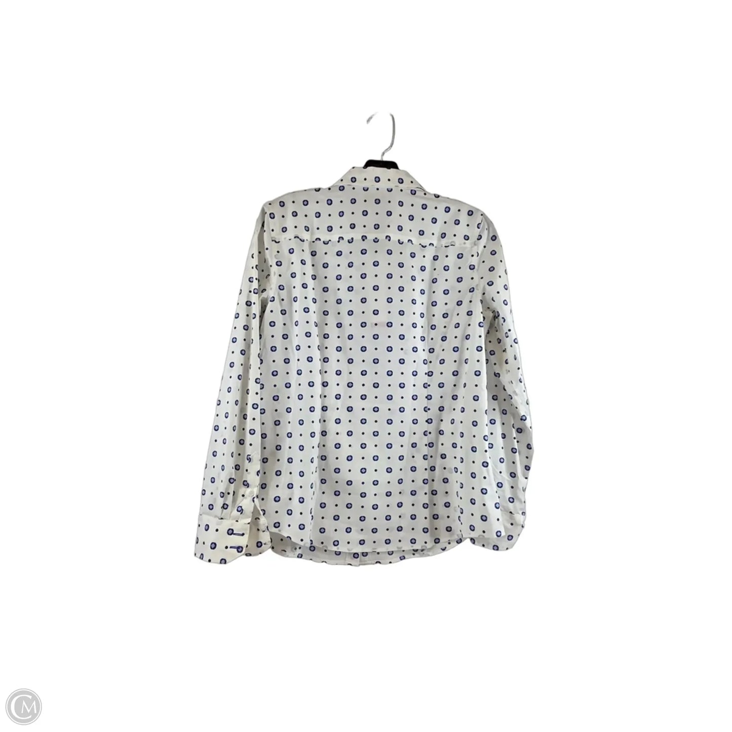 Top Long Sleeve By Talbots In Blue & White, Size: S