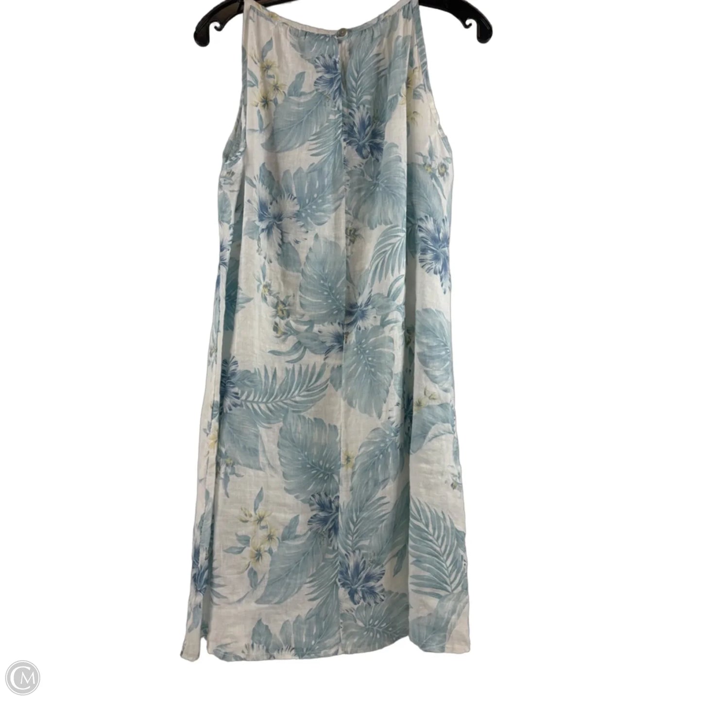 Dress Casual Midi By Lungo Larno In Blue & White, Size: L
