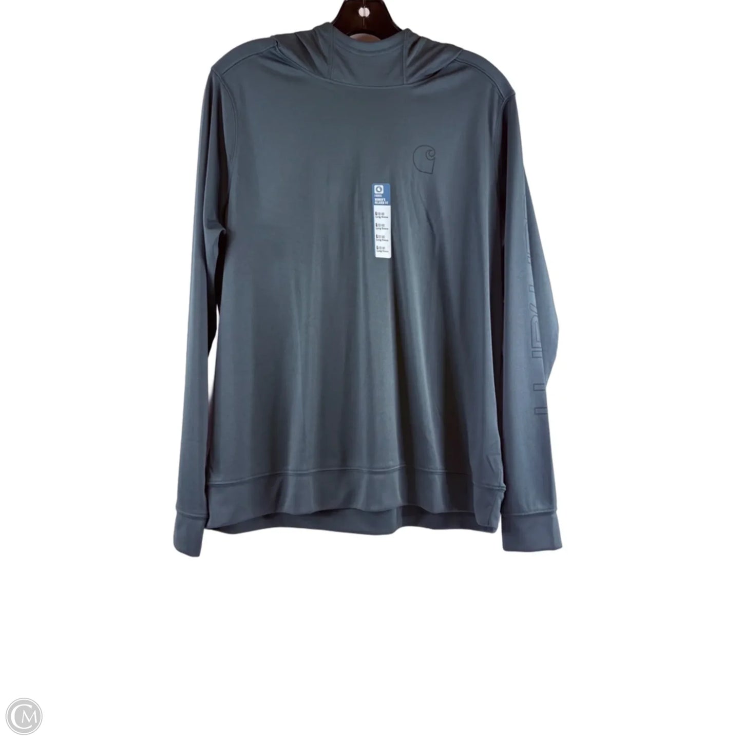 Athletic Top Long Sleeve Hoodie By Carhartt In Grey, Size: L