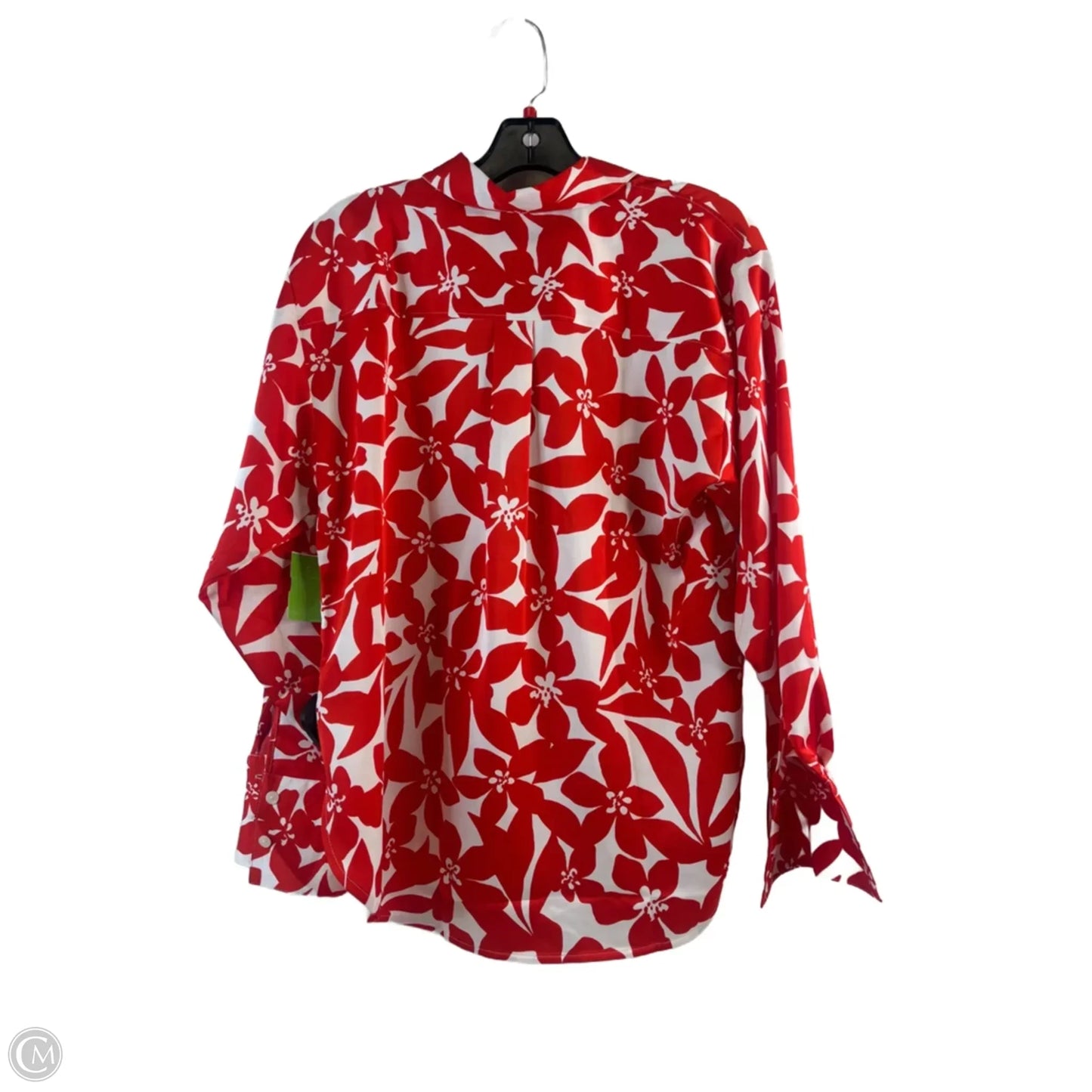 Top Long Sleeve By Loft In Red & White, Size: Xs
