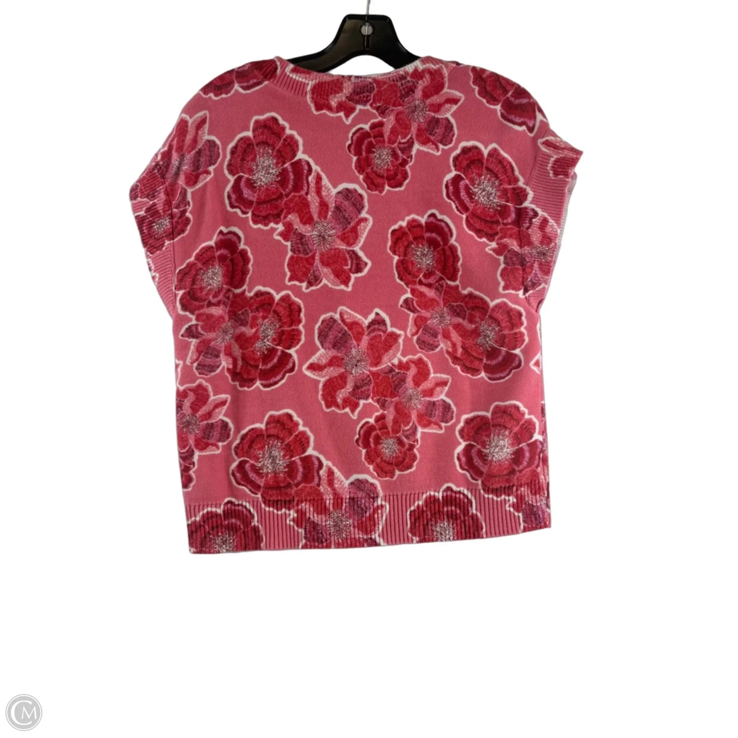 Sweater Short Sleeve By Loft In Red & White, Size: Xs