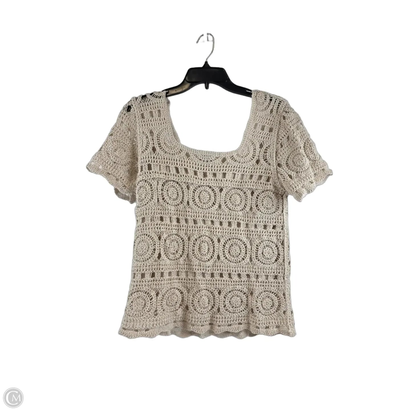 Top Short Sleeve By Clothes Mentor In Beige, Size: M