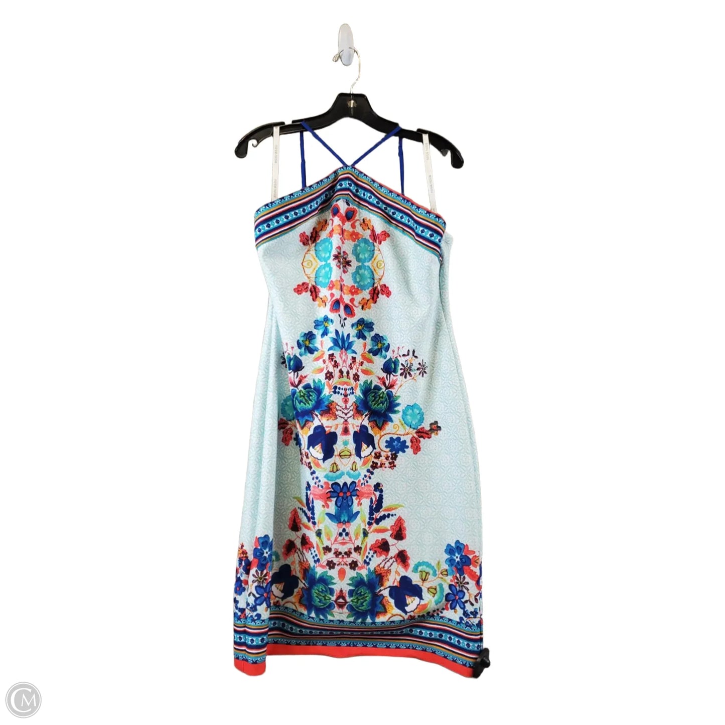 Dress Casual Short By Bisou Bisou In Blue & Orange, Size: Xl