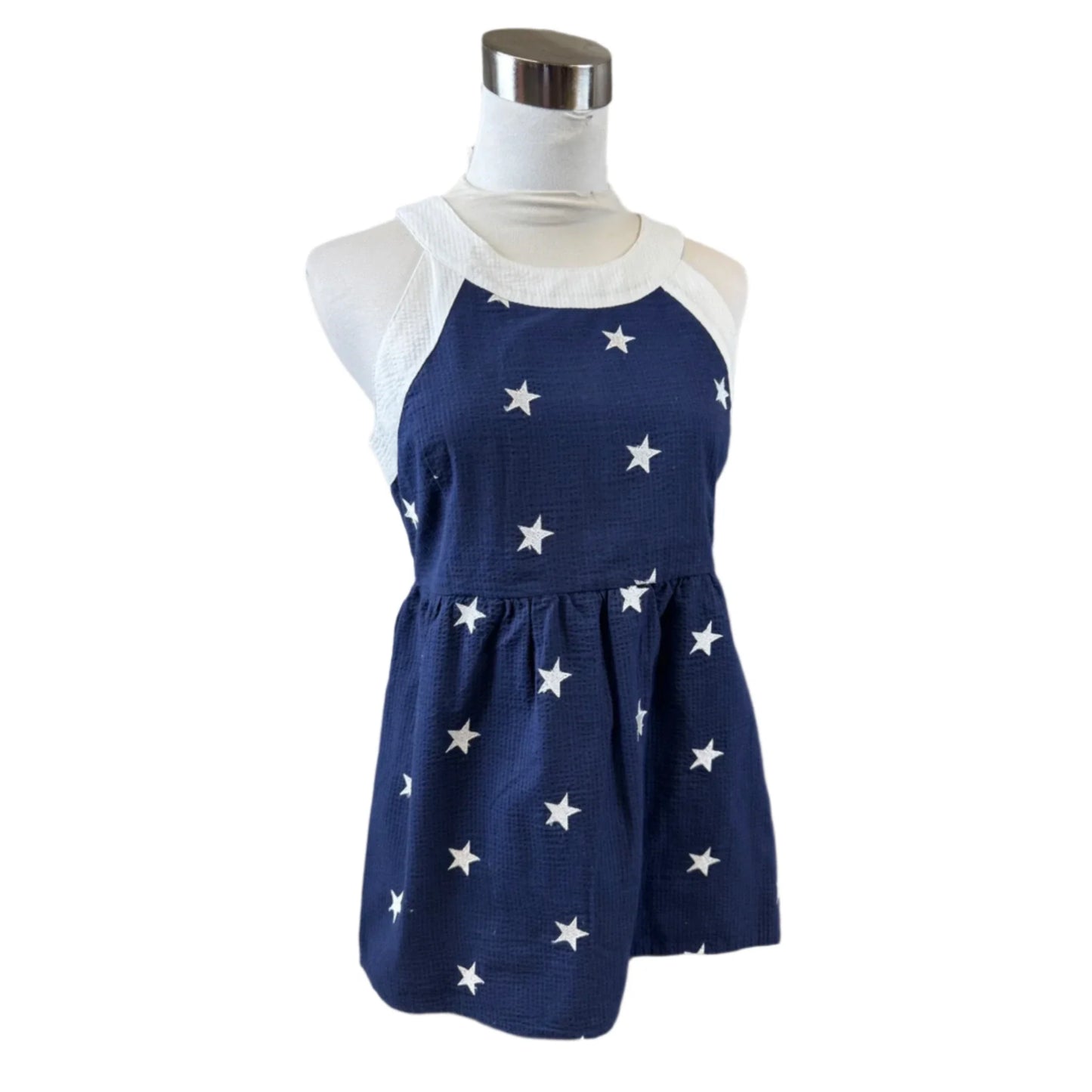 Top Sleeveless By Lauren James In Blue & White, Size: S