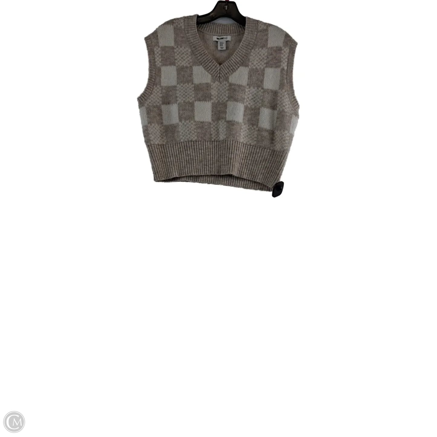 Vest Sweater By Clothes Mentor In Tan & White, Size: Xs