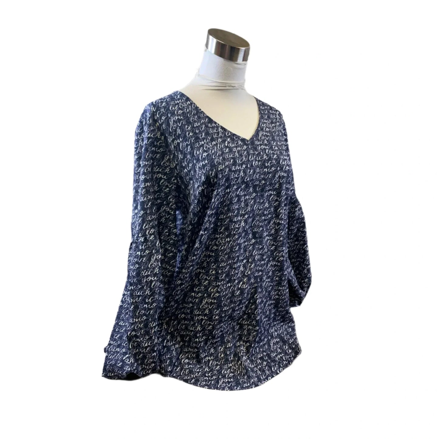 Top Long Sleeve Basic By Cabi In Purple, Size: M