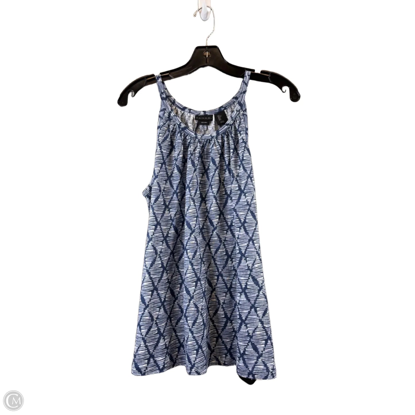 Top Sleeveless By T Tahari In Blue & White, Size: L