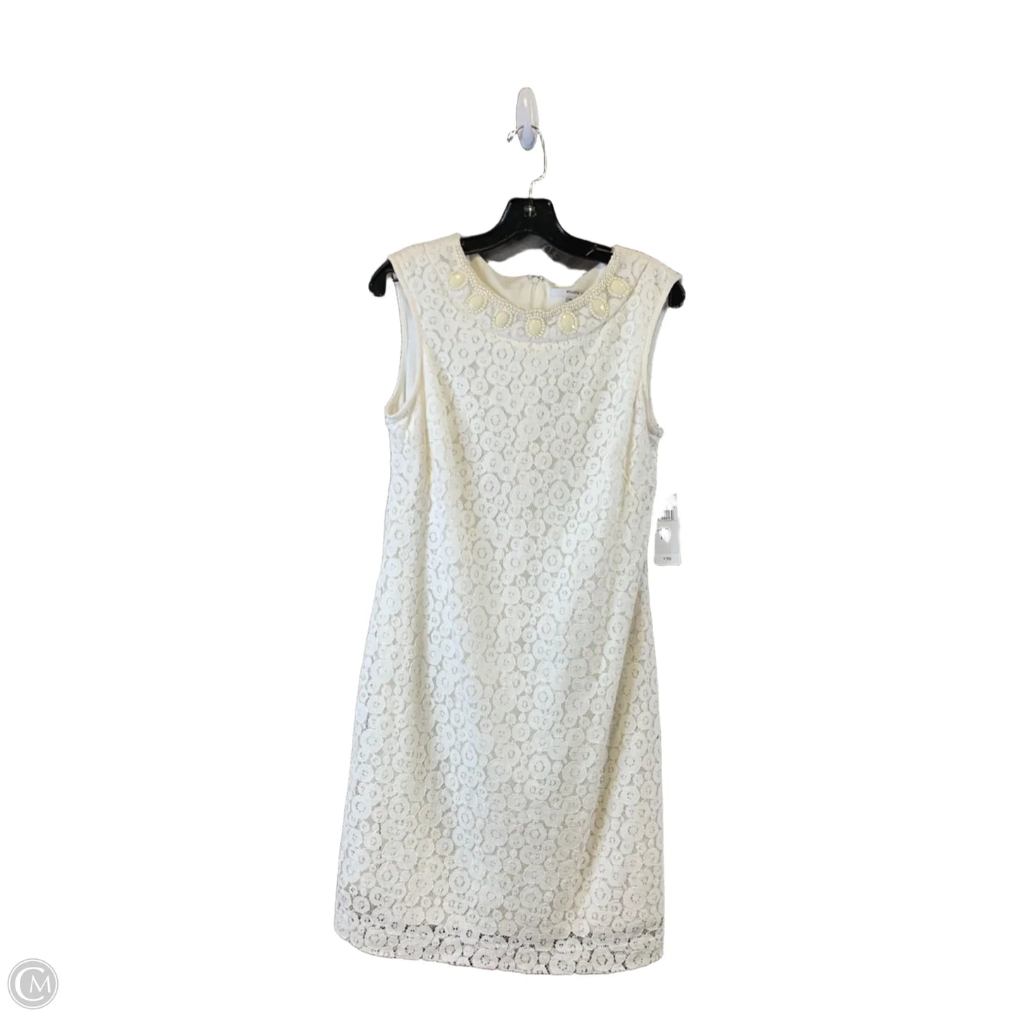Dress Casual Midi By Studio 1 In Cream, Size: M
