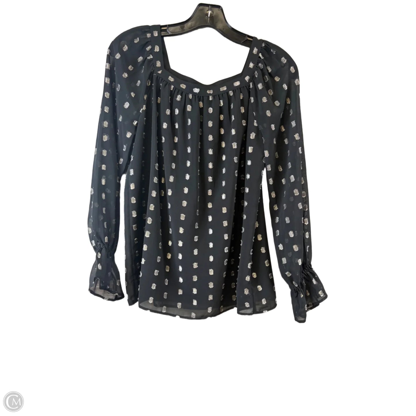 Top 3/4 Sleeve Basic By Talbots In Black & Silver, Size: Xs