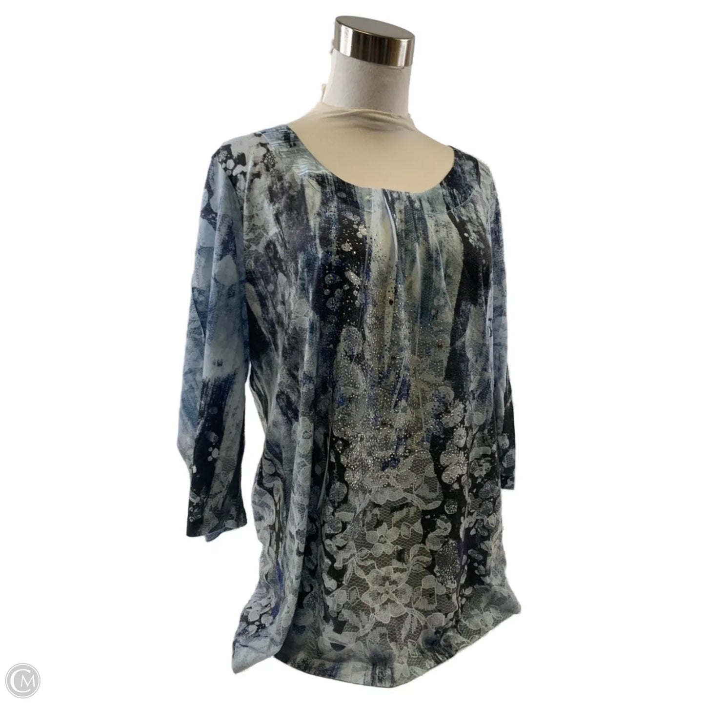 Top Short Sleeve Basic By Christopher And Banks In Blue & Purple, Size: Xl