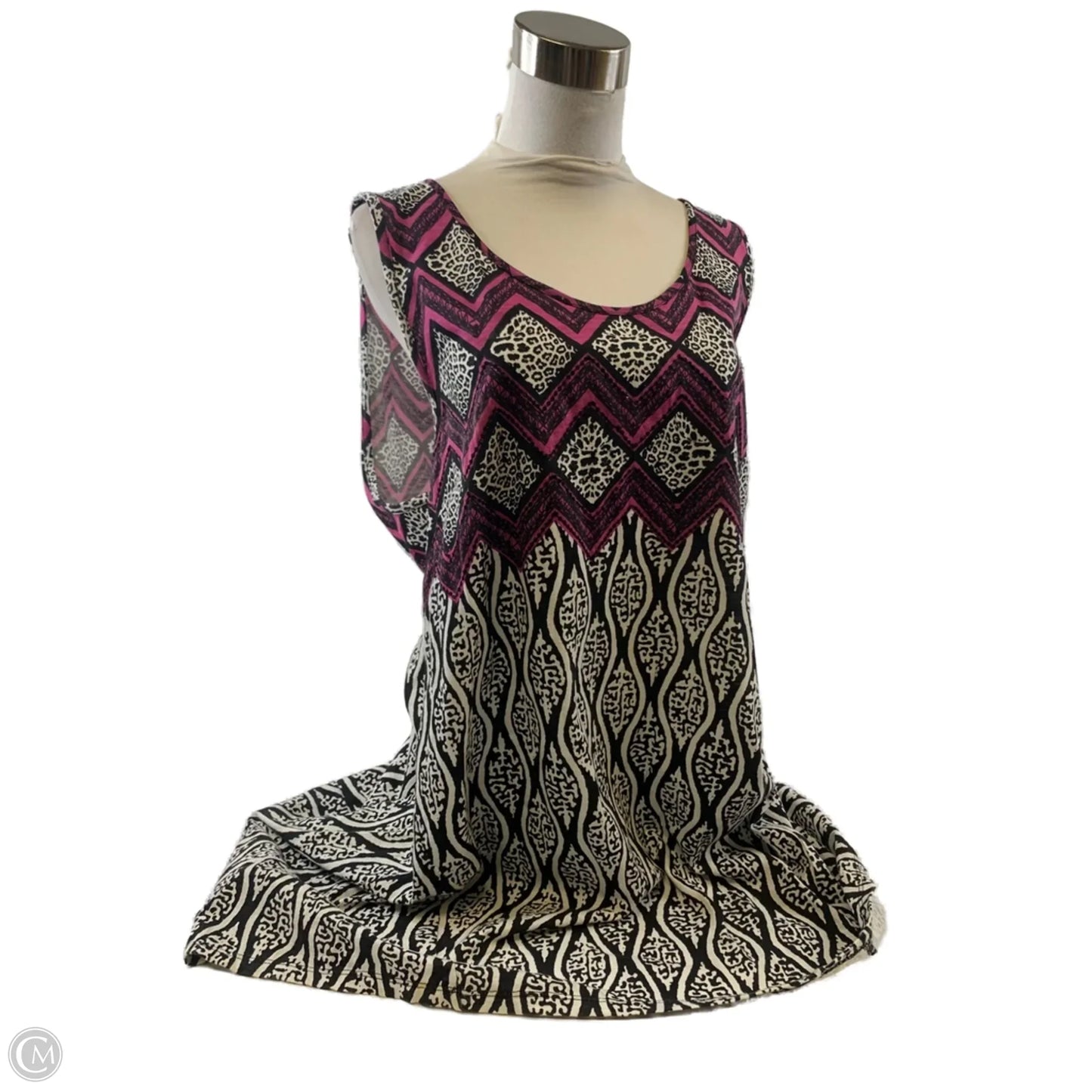 Top Sleeveless Basic By Style And Company In Black & Purple, Size: Xl