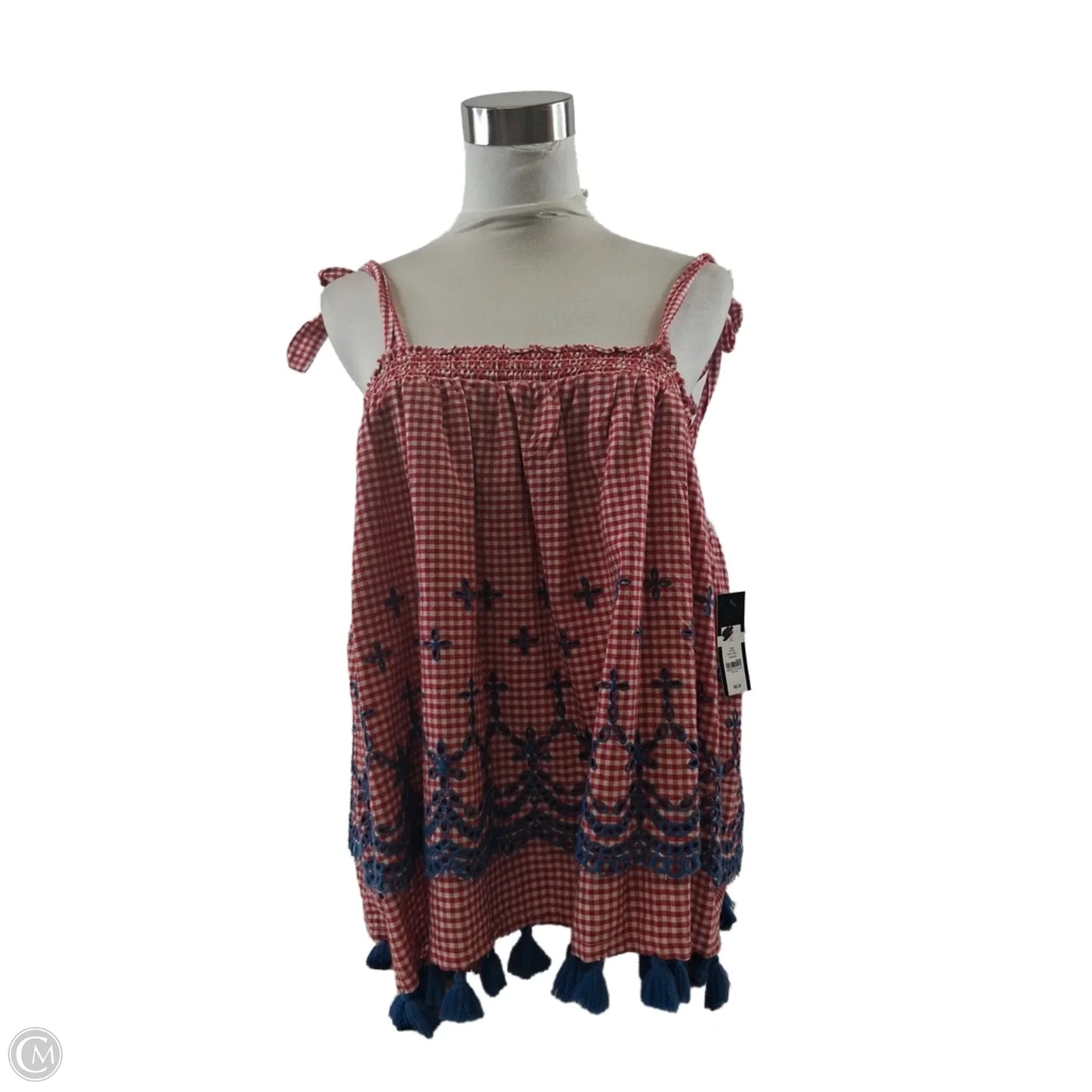 Top Sleeveless By Crown And Ivy In Checkered Pattern, Size: Xl