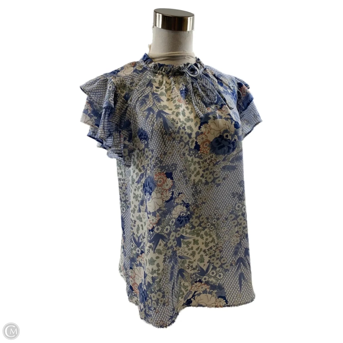 Top Short Sleeve Basic By Joie In Blue & White, Size: S