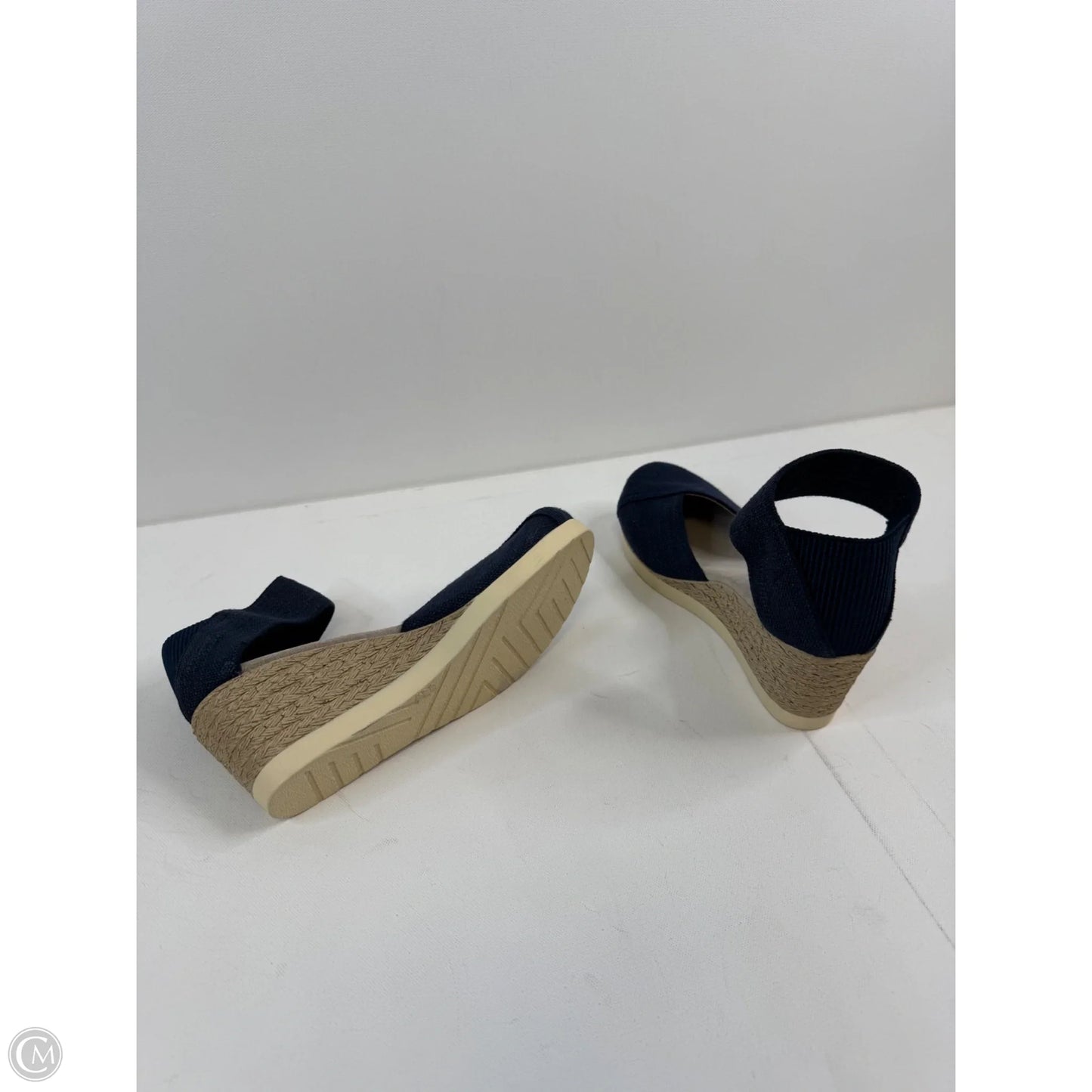 Shoes Heels Wedge By Clothes Mentor In Blue & Tan, Size: 7