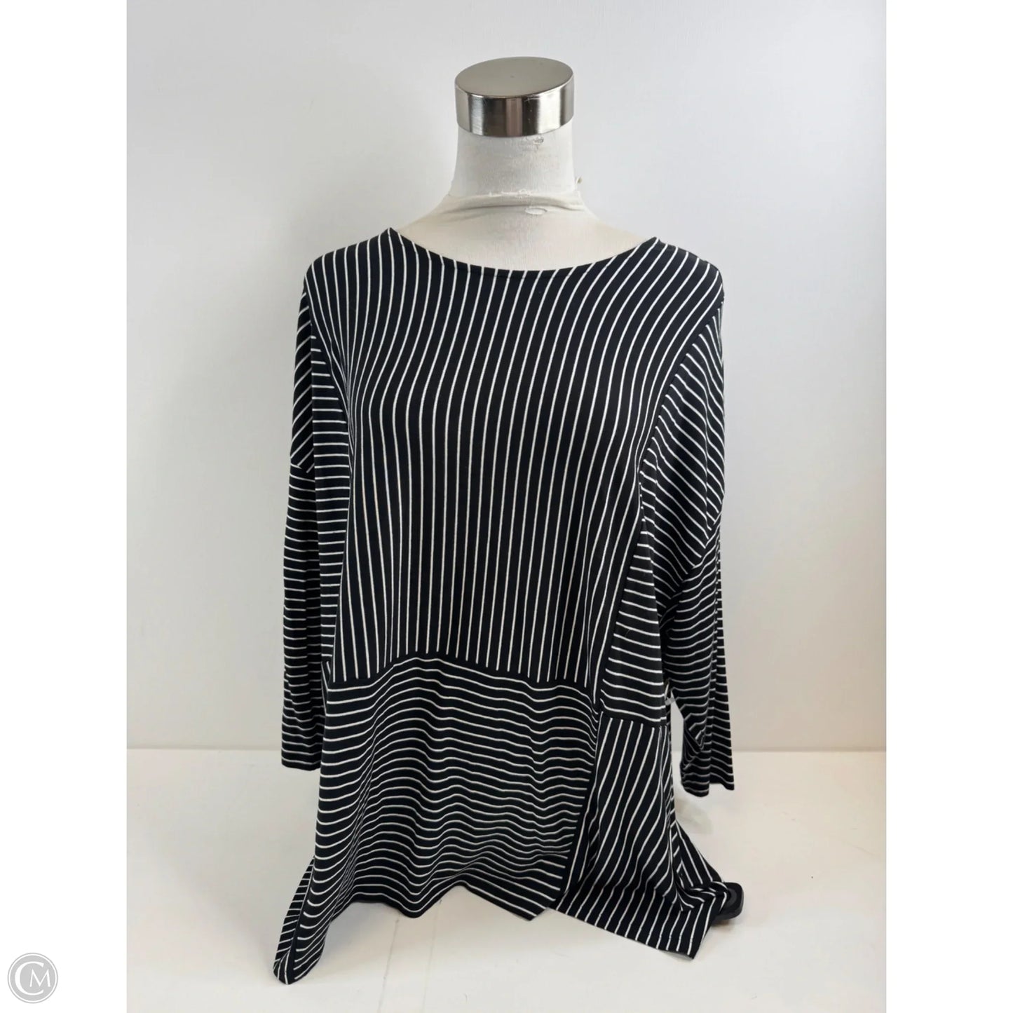 Top 3/4 Sleeve By J. Jill In Black & White, Size: Xl