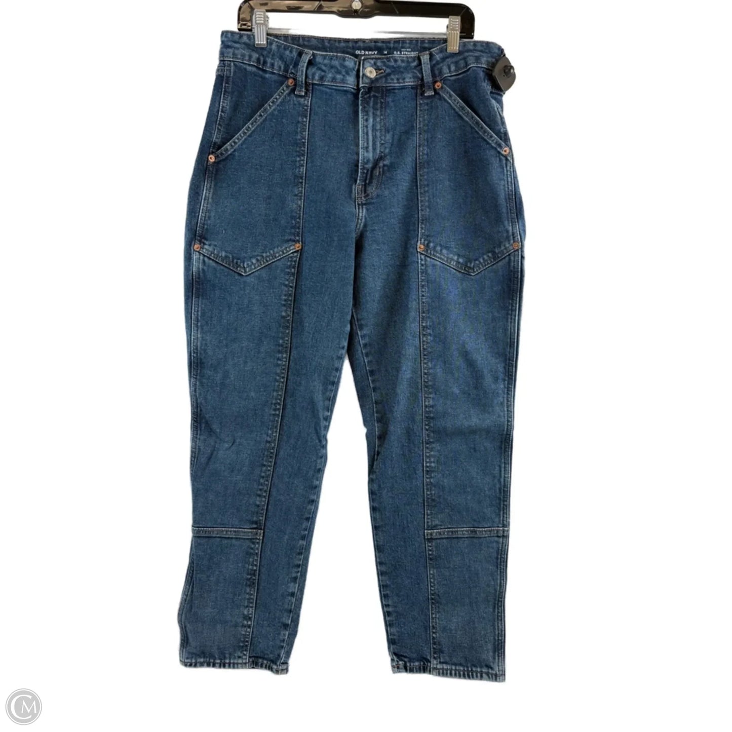 Jeans Straight By Old Navy In Blue Denim, Size: 14