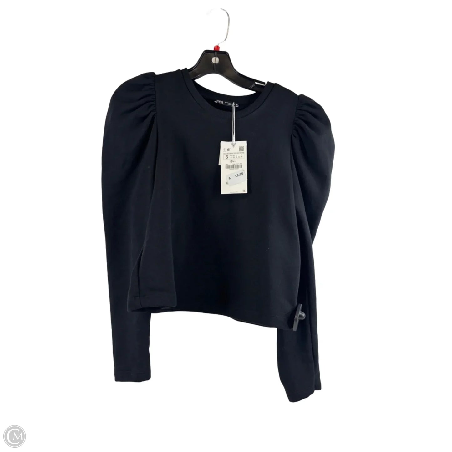Top Long Sleeve By Zara In Black, Size: S