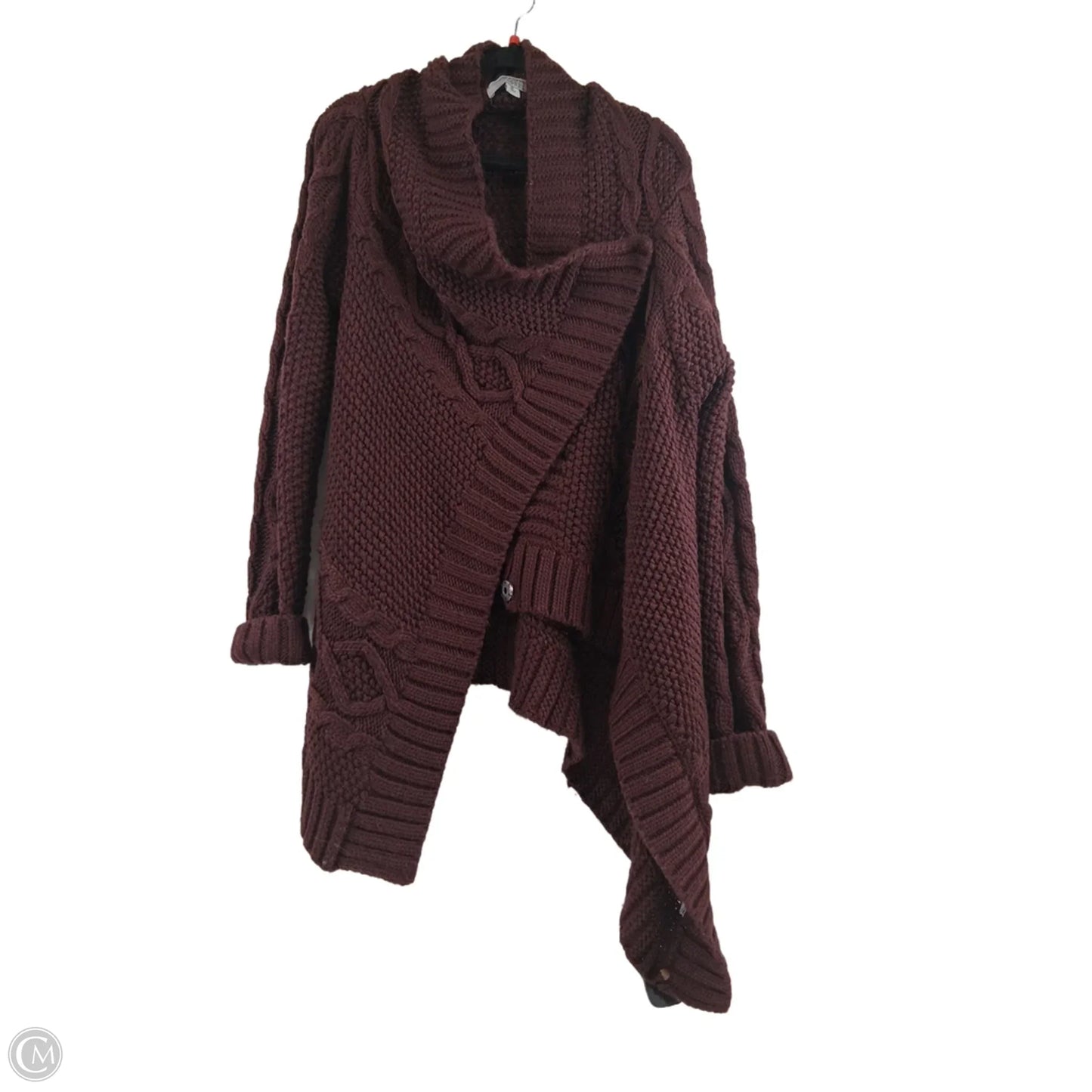 Sweater Cardigan By Ruff Hewn In Maroon, Size: M