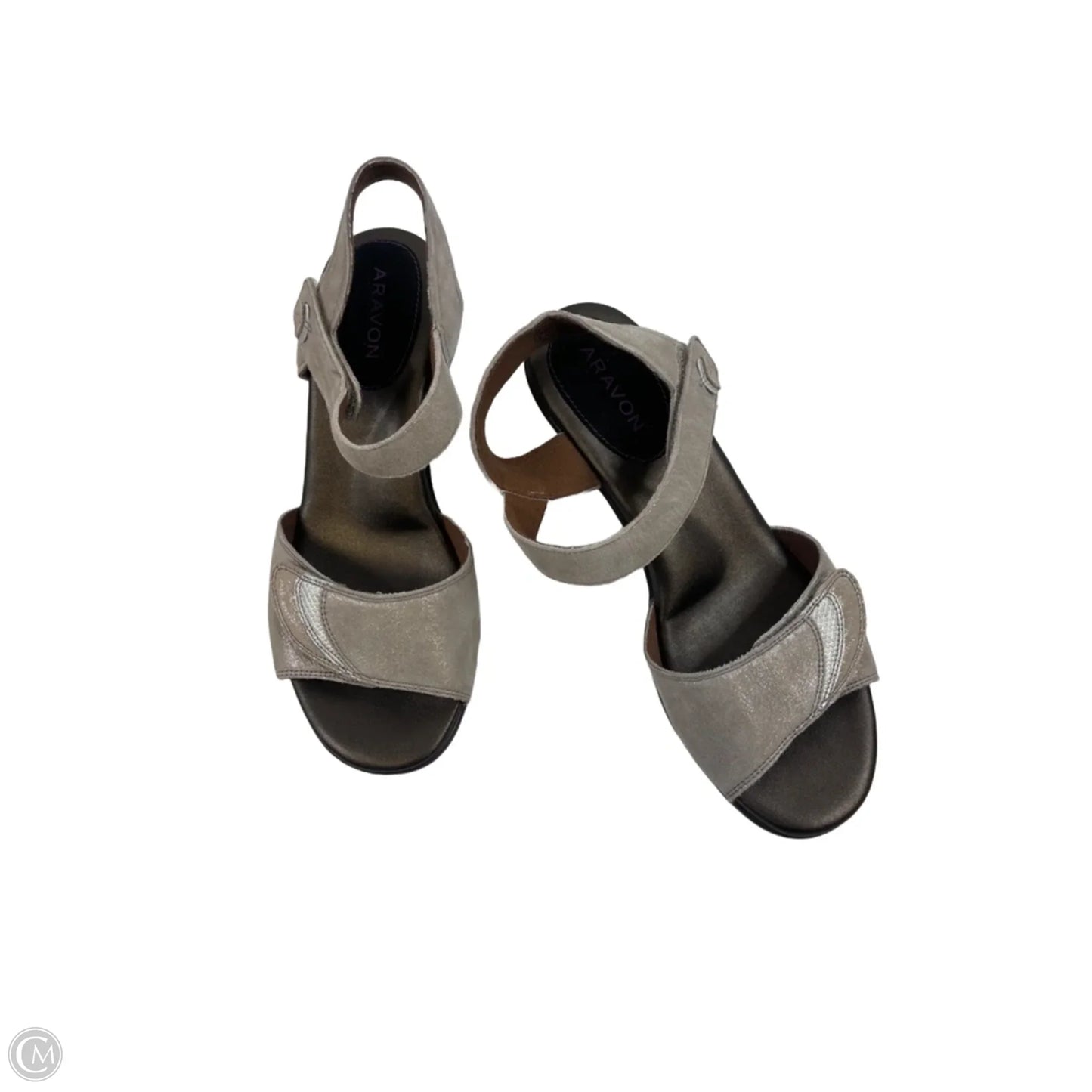 Sandals Heels Block By Clothes Mentor In Taupe, Size: 8