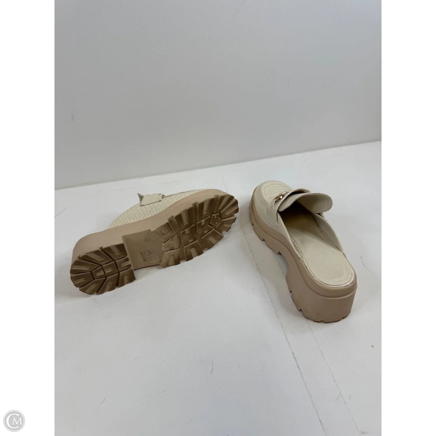 Shoes Heels Block By Clothes Mentor In Cream, Size: 7.5