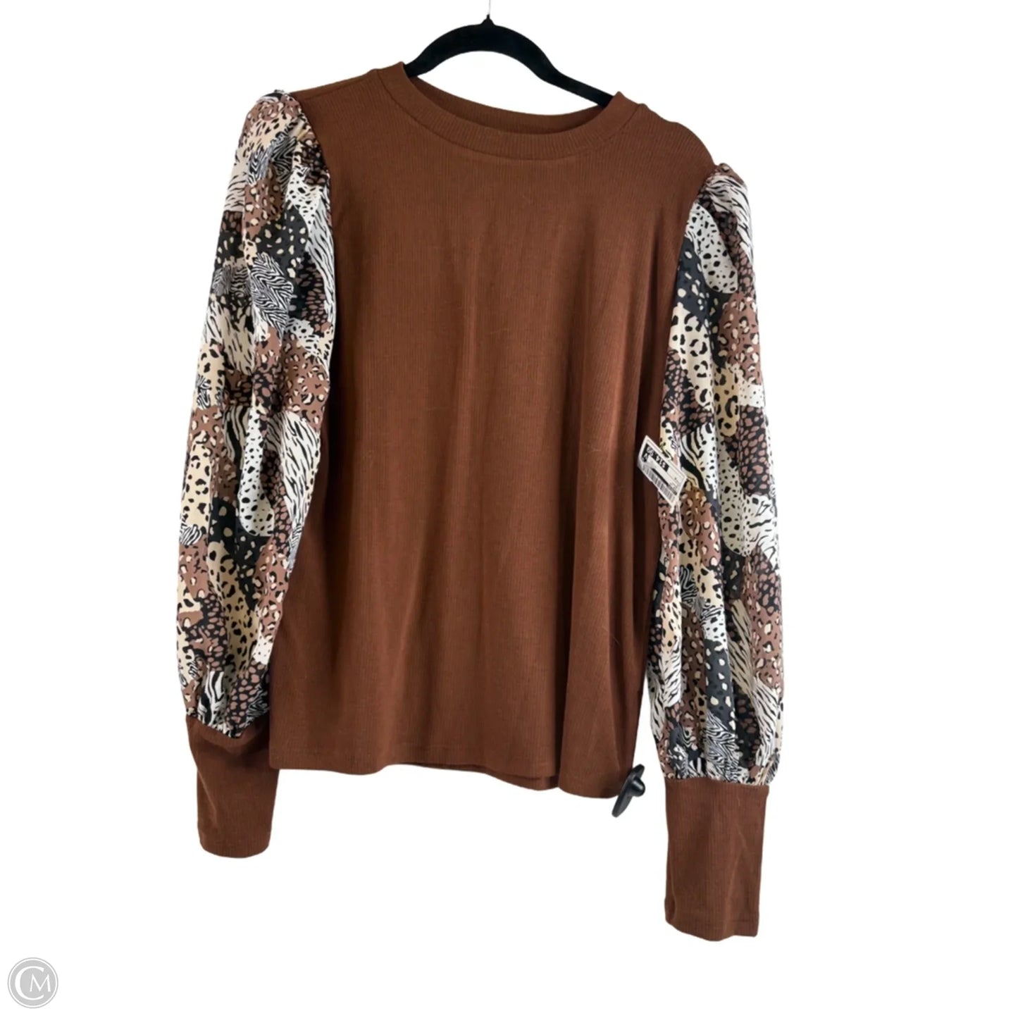 Top Long Sleeve By Jodifl In Brown, Size: M