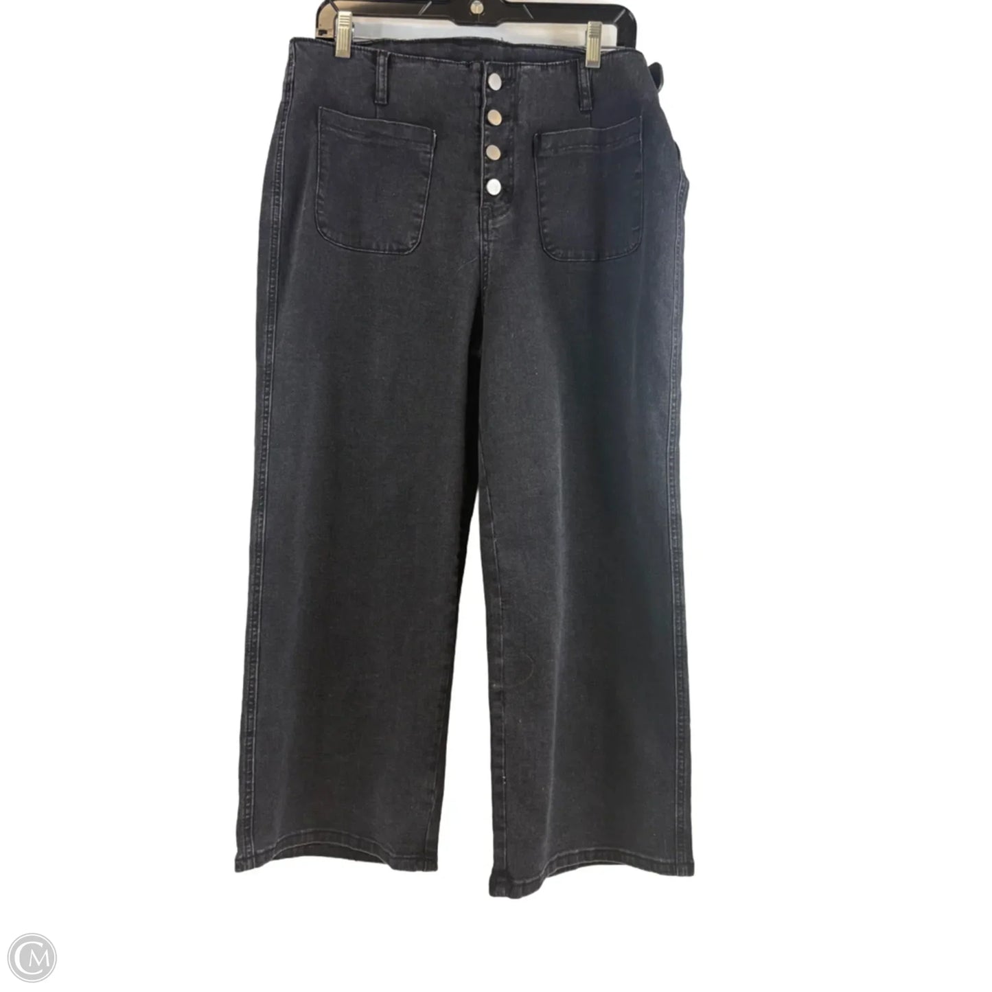 Jeans Cropped By Cme In Black Denim, Size: 14