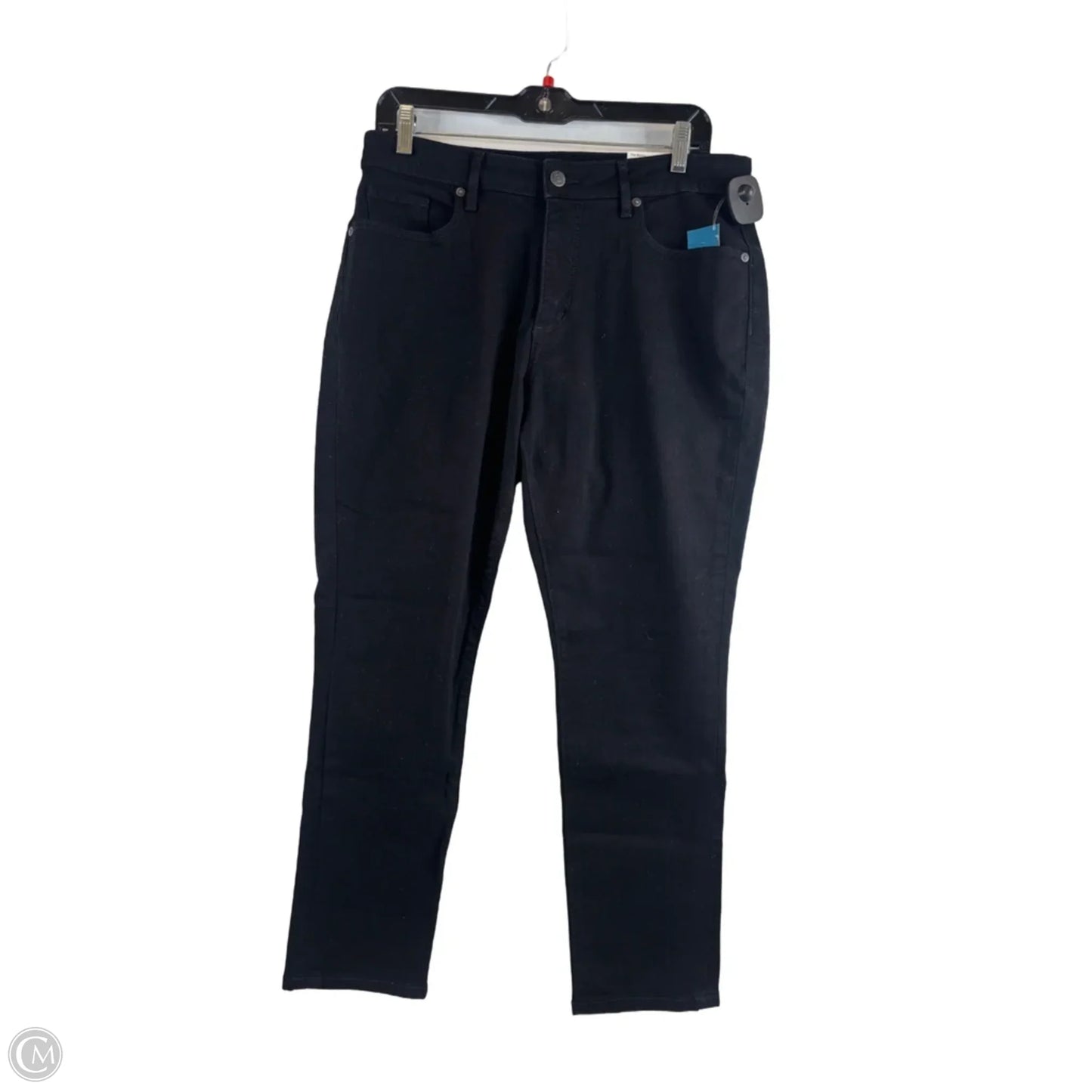 Jeans Skinny By Loft In Black Denim, Size: 12