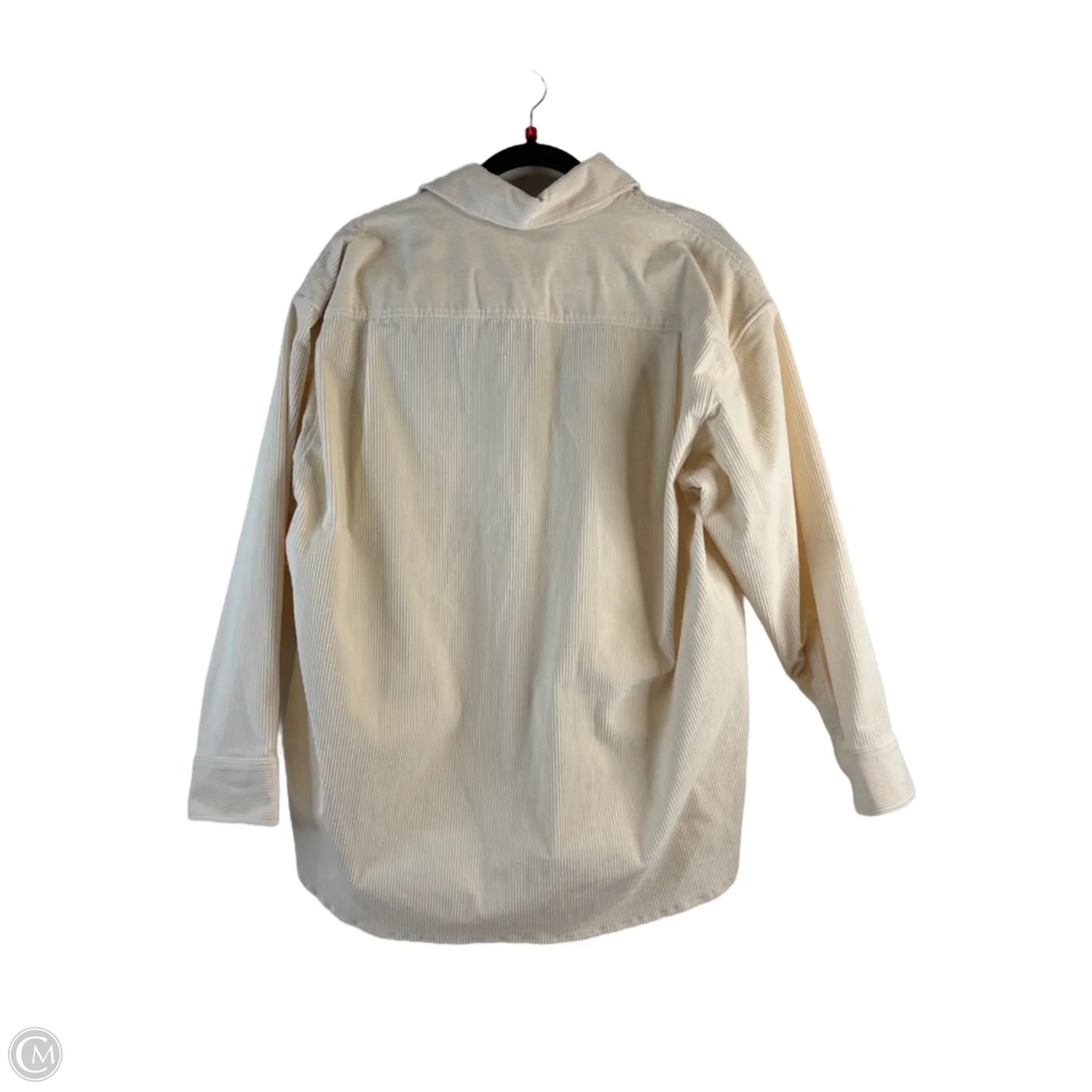 Jacket Shirt By Clothes Mentor In Cream, Size: M