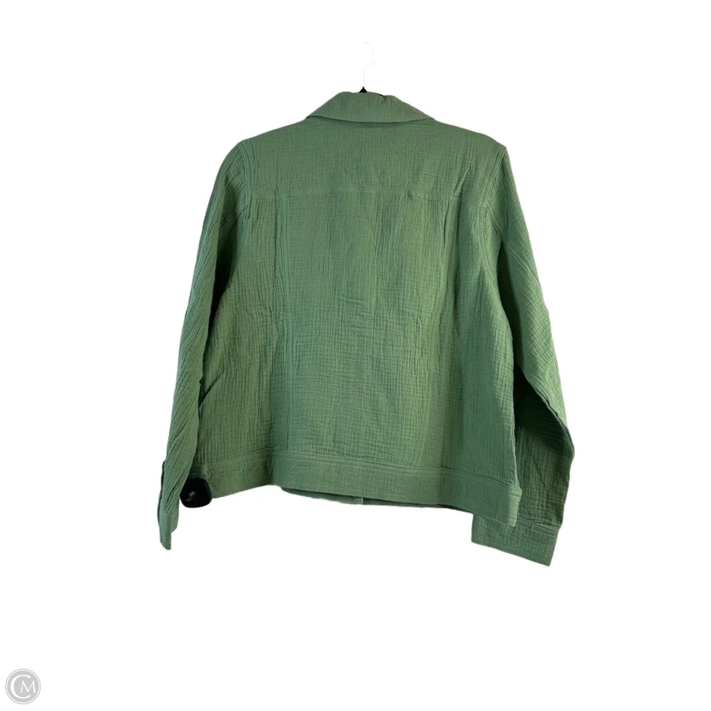 Jacket Shirt By Isaac Mizrahi Live Qvc In Green, Size: S