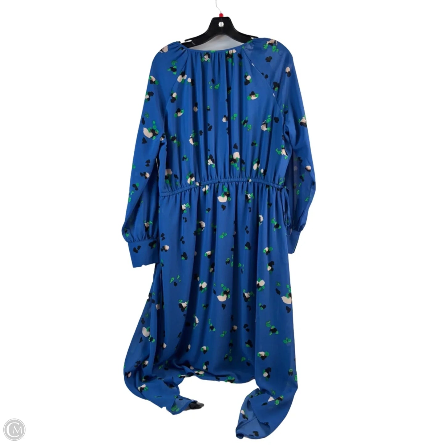 Dress Casual Midi By H&m In Blue & Green, Size: M