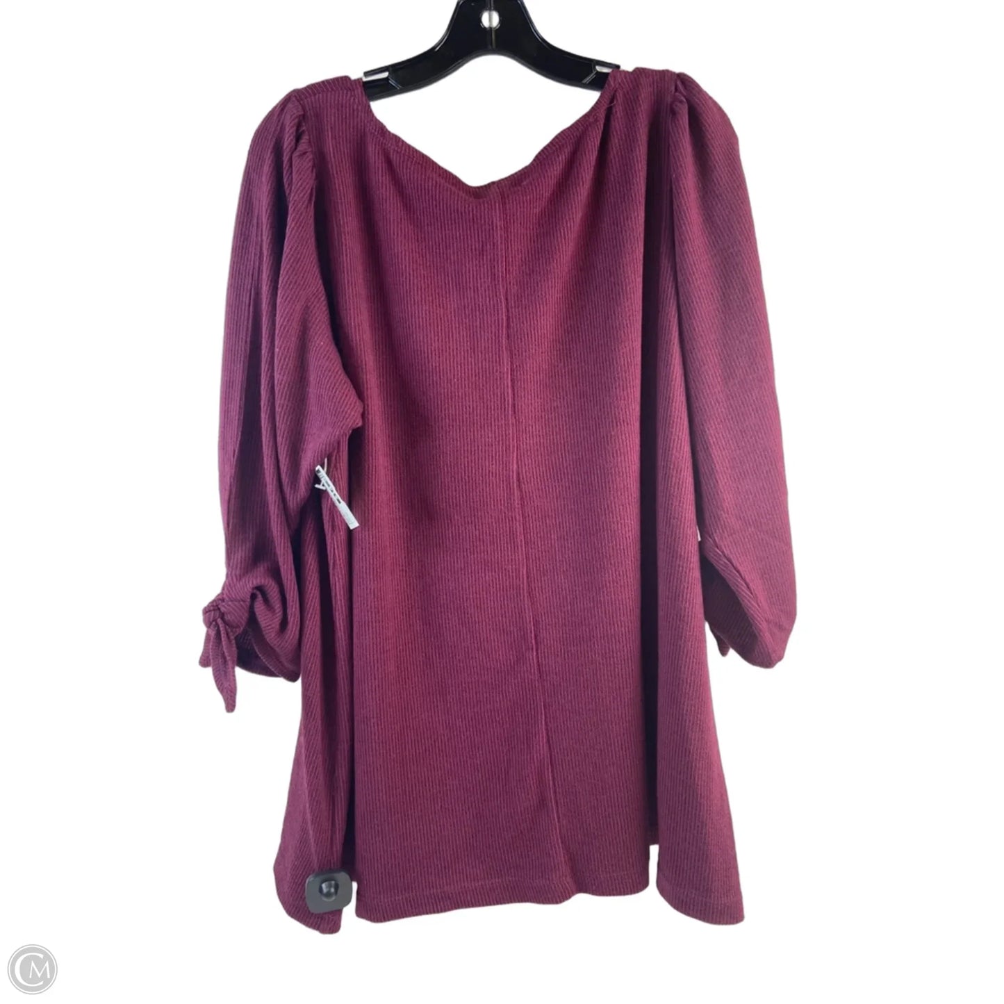 Top 3/4 Sleeve By Max Studio In Maroon, Size: 1x