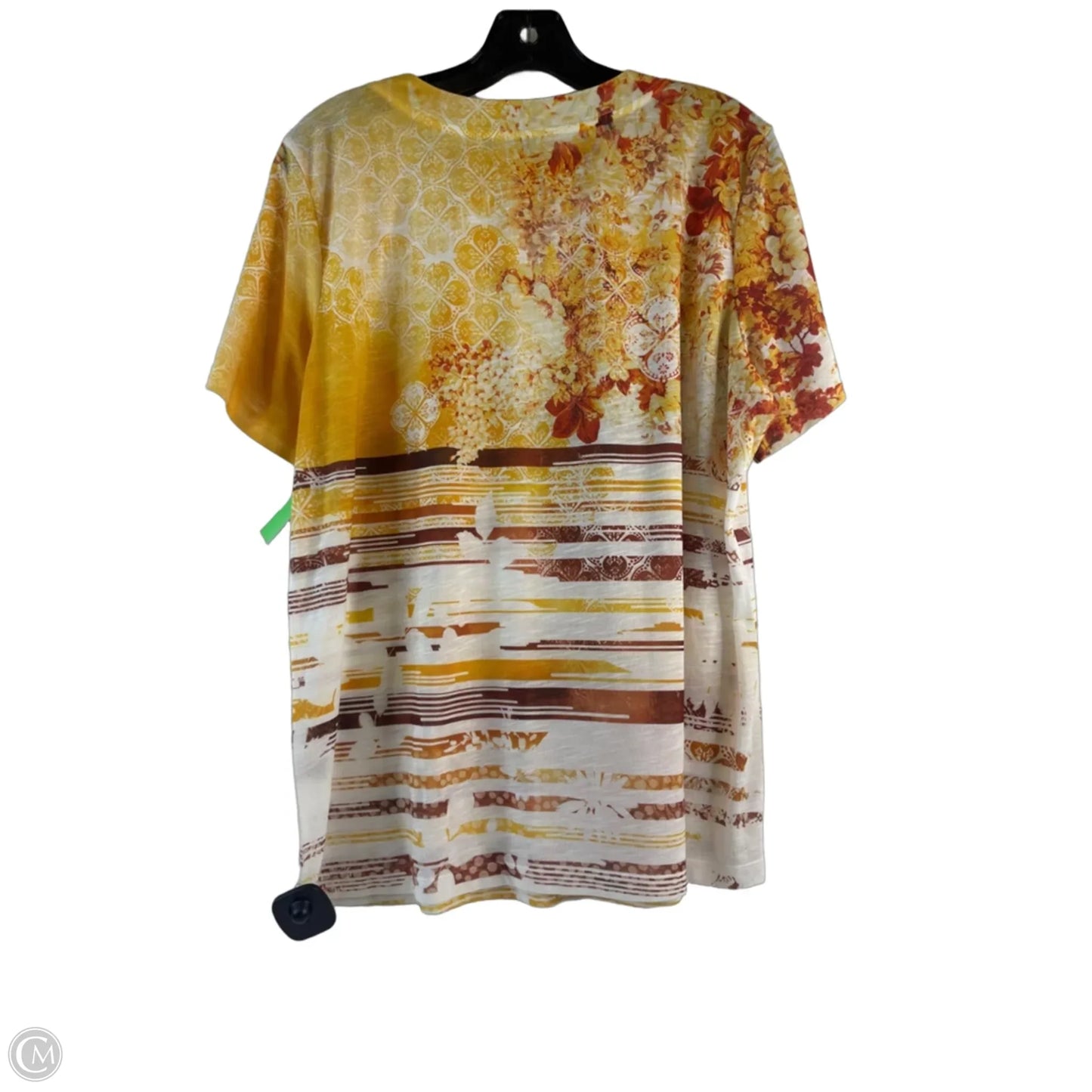 Top Short Sleeve By Christopher And Banks In Yellow, Size: Xl