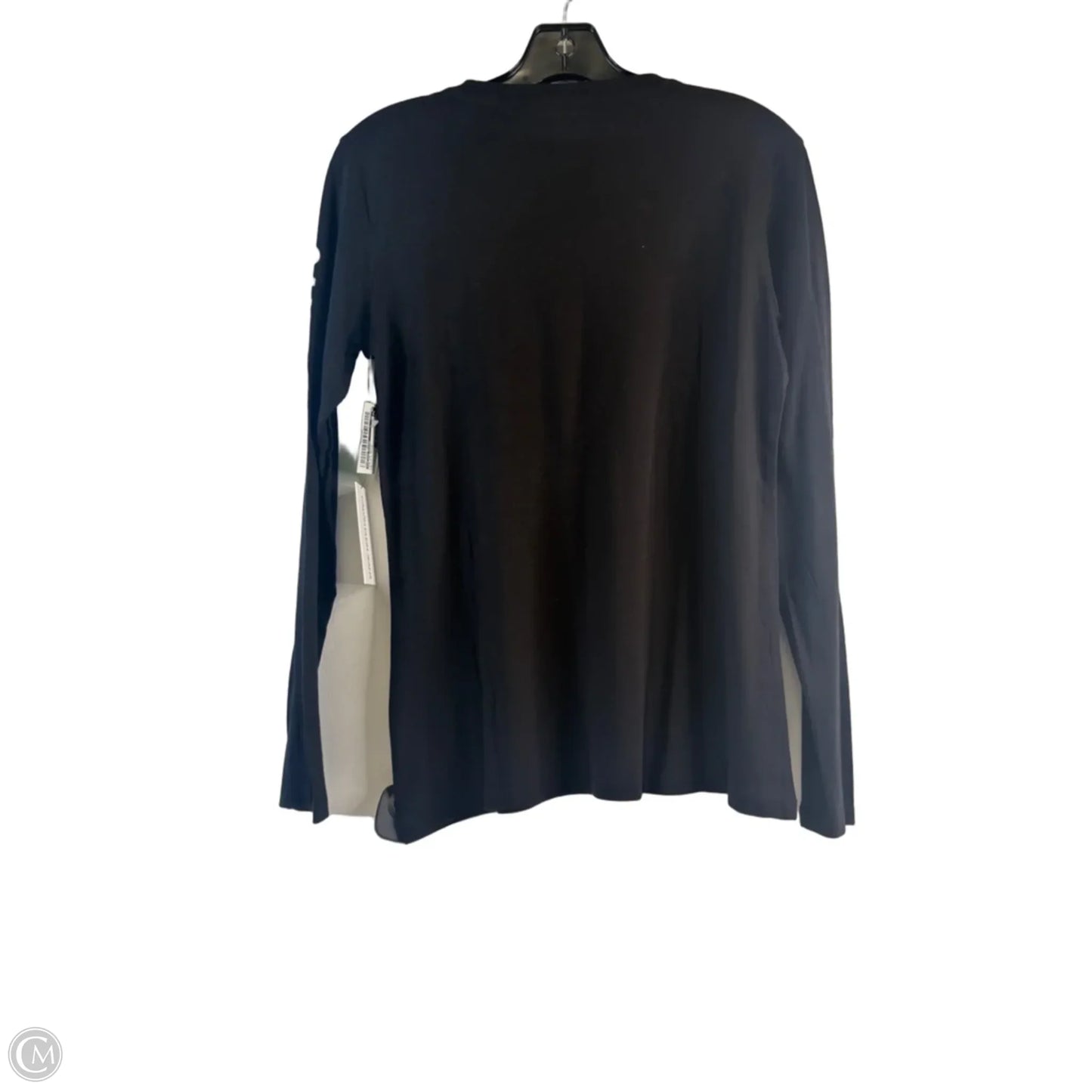 Top Long Sleeve Basic By Calvin Klein In Black & White, Size: S