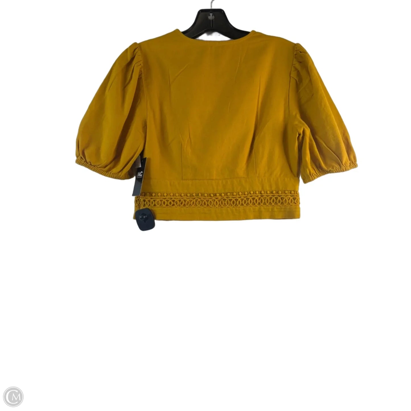 Top Short Sleeve By Inc In Yellow, Size: S