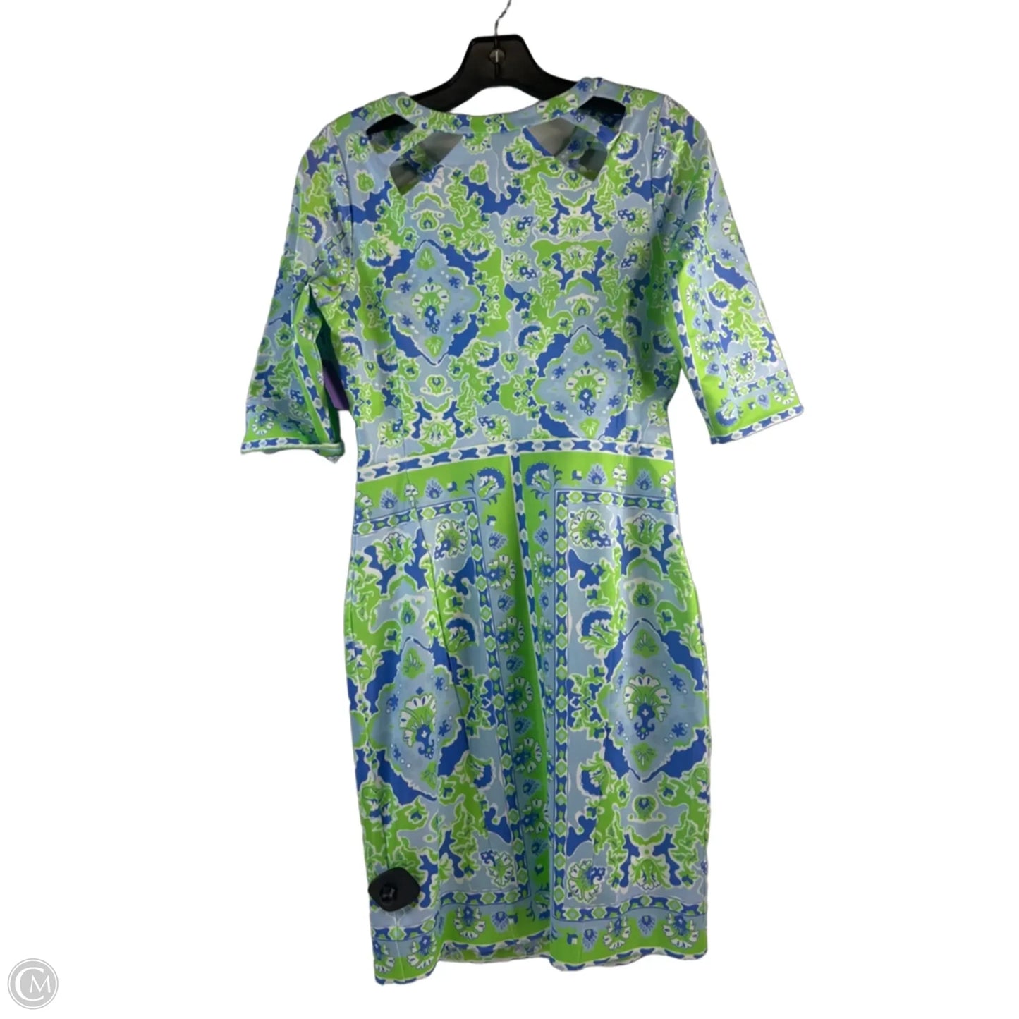 Dress Casual Midi By Gretchen Scott In Blue & Green, Size: Xs