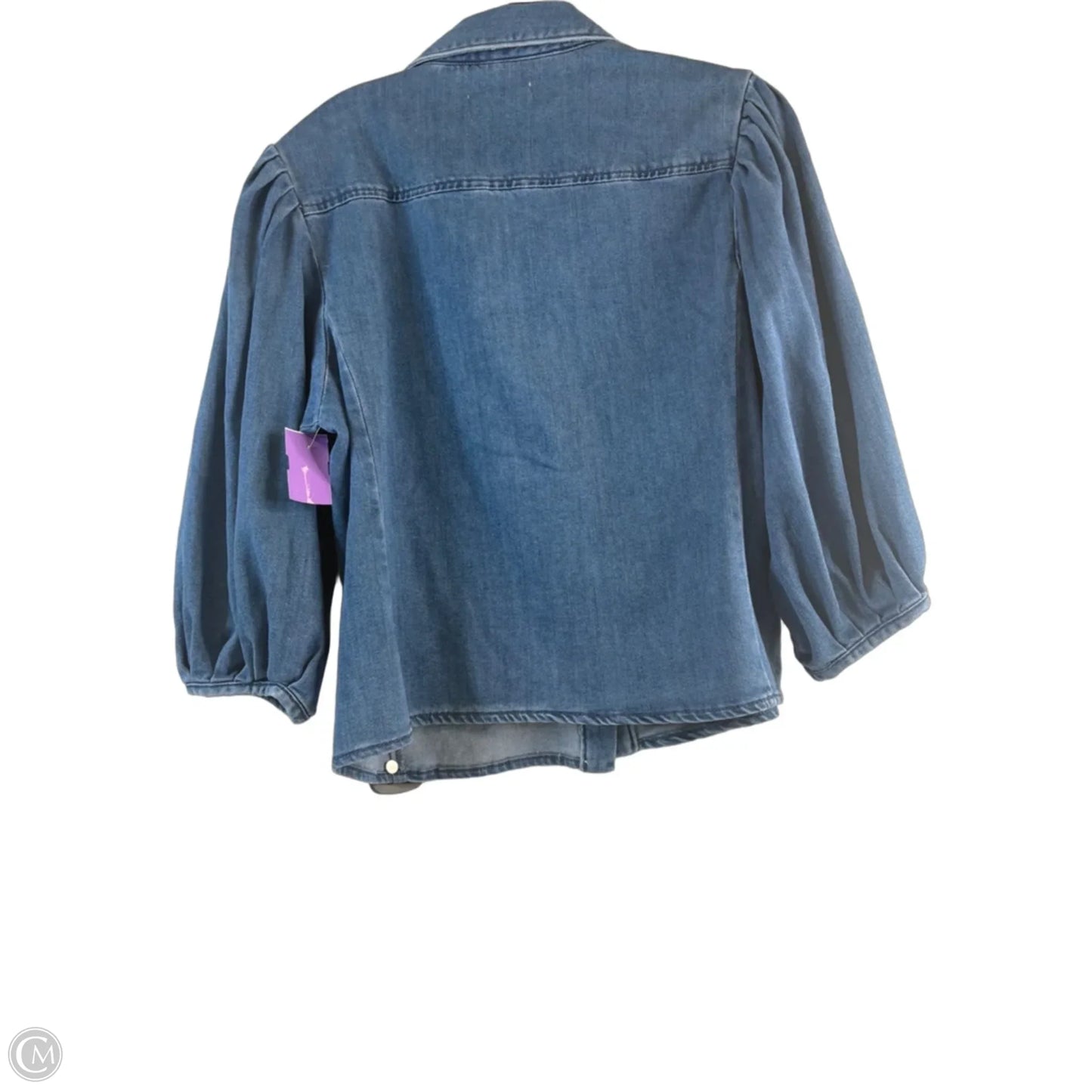Top 3/4 Sleeve By Oat In Blue Denim, Size: L