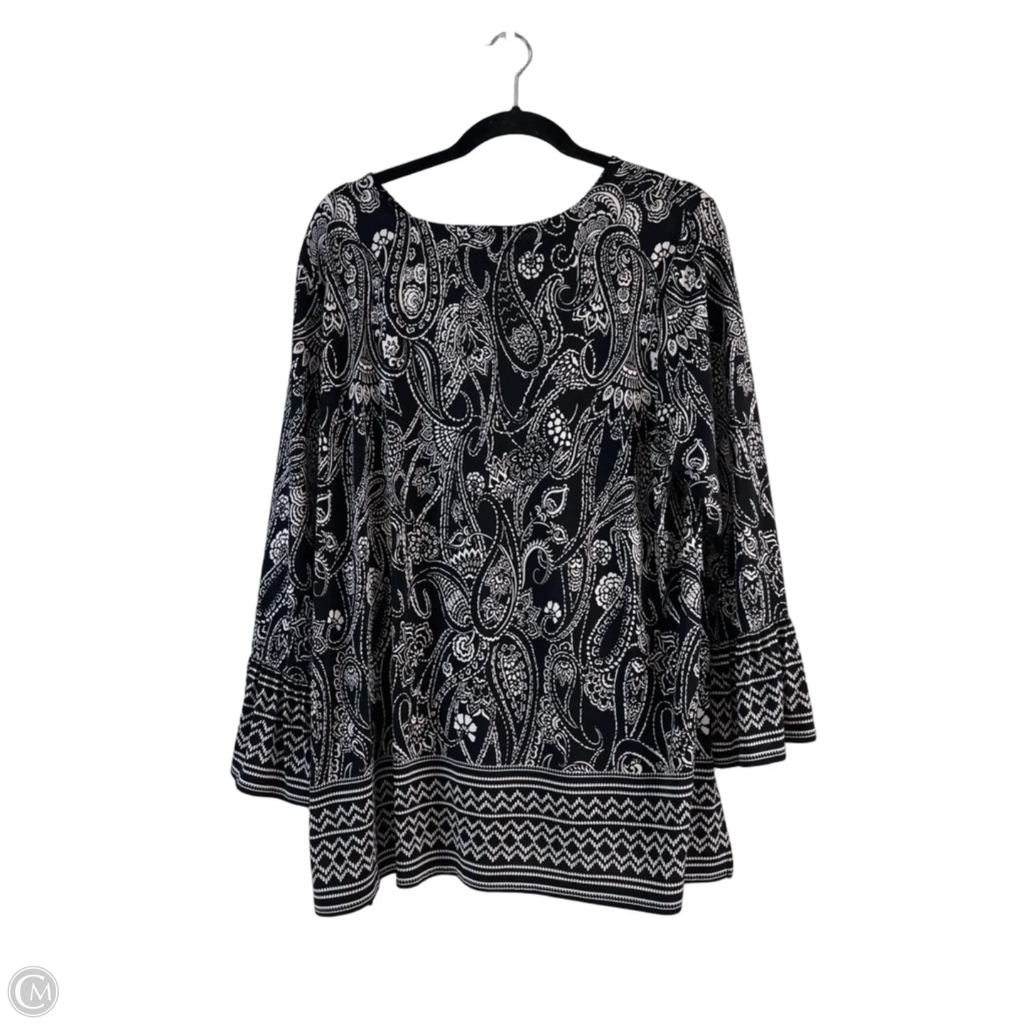 Top 3/4 Sleeve By Jones Studio In Black & White, Size: 1x