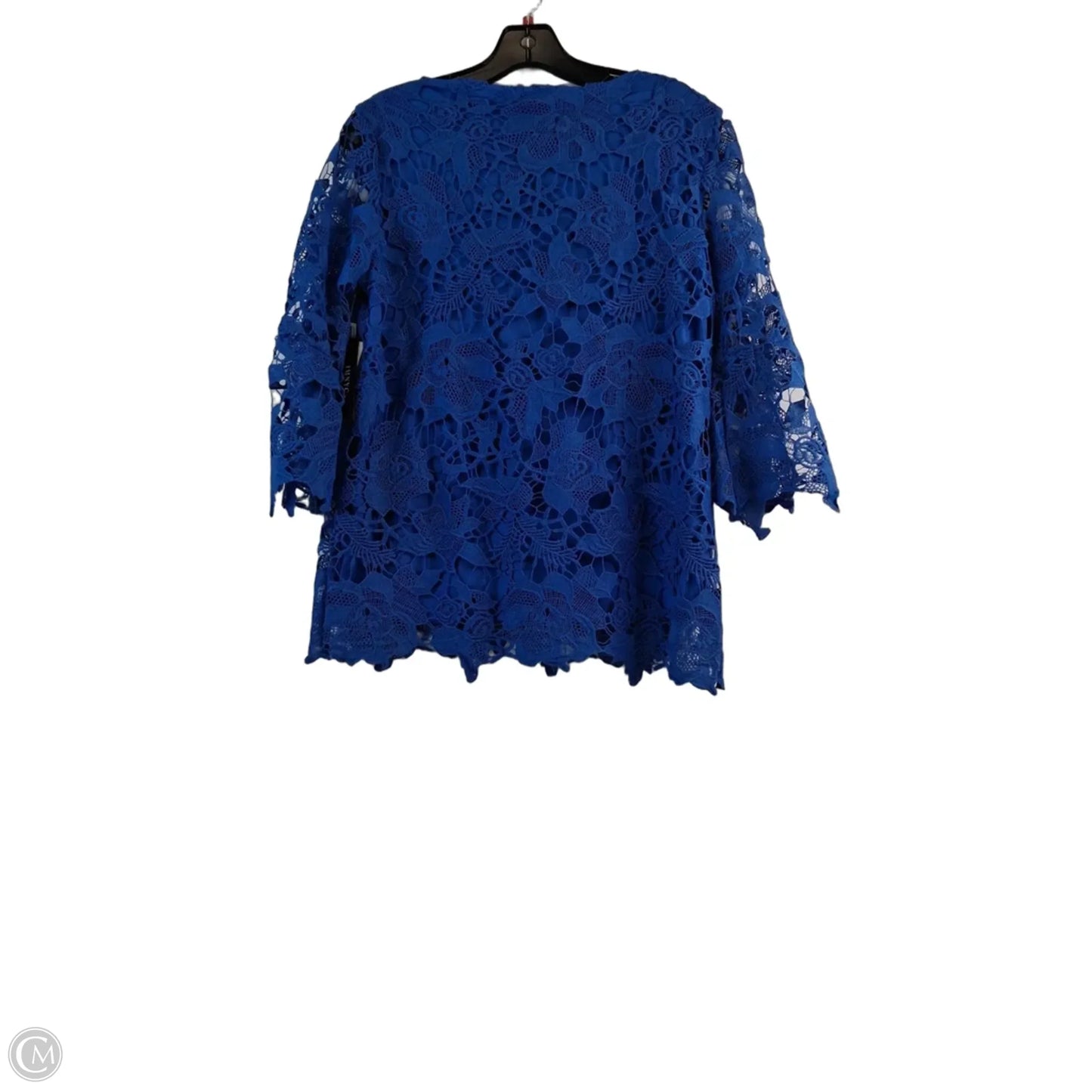 Top 3/4 Sleeve By Isaac Mizrahi Live Qvc In Blue, Size: S