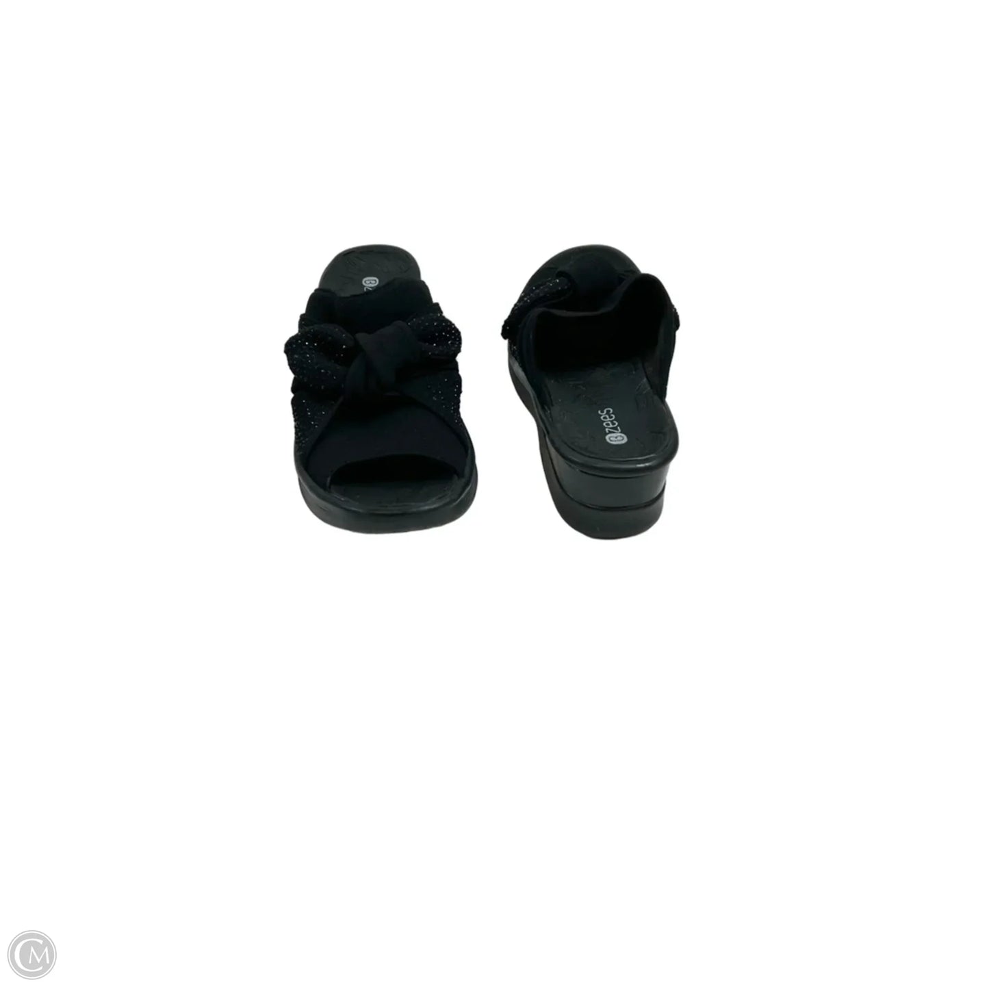 Sandals Heels Wedge By Bzees In Black, Size: 10
