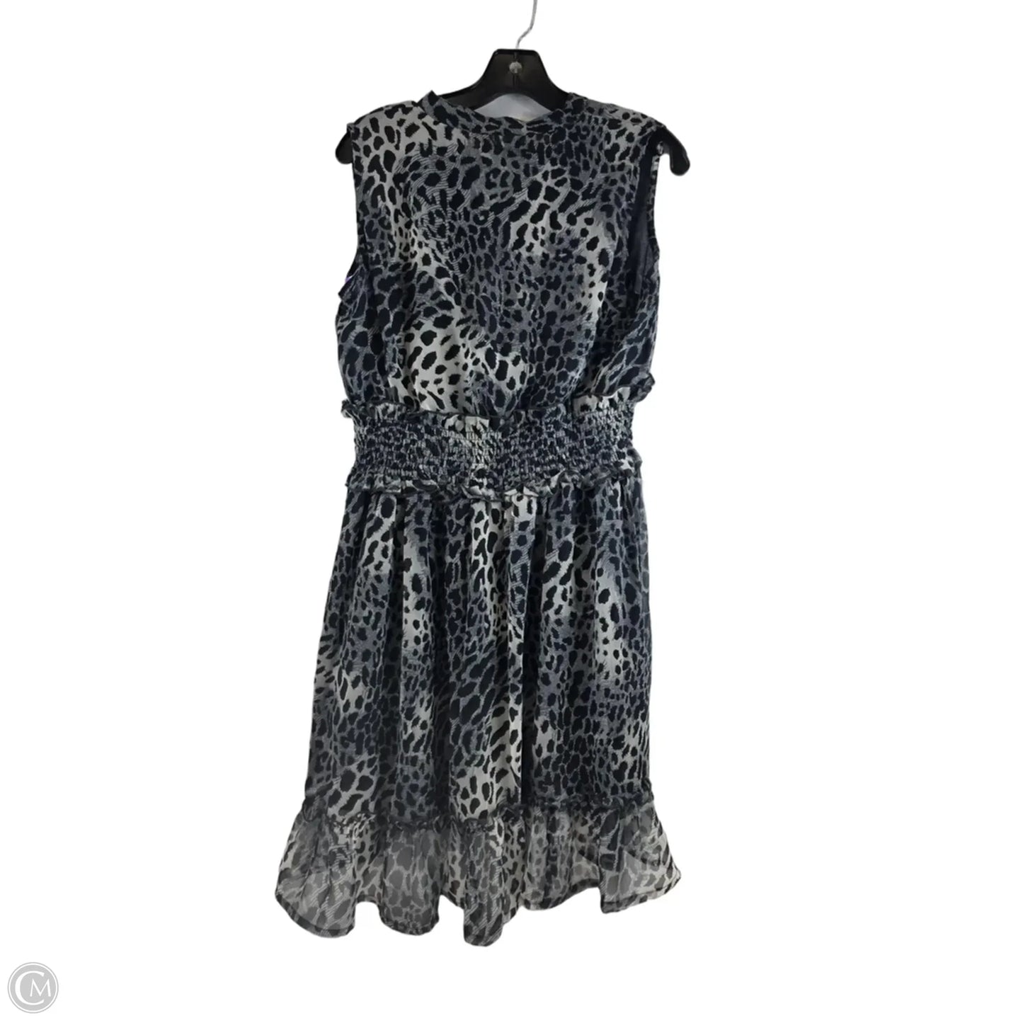 Dress Casual Midi By Myra In Black & Grey, Size: L