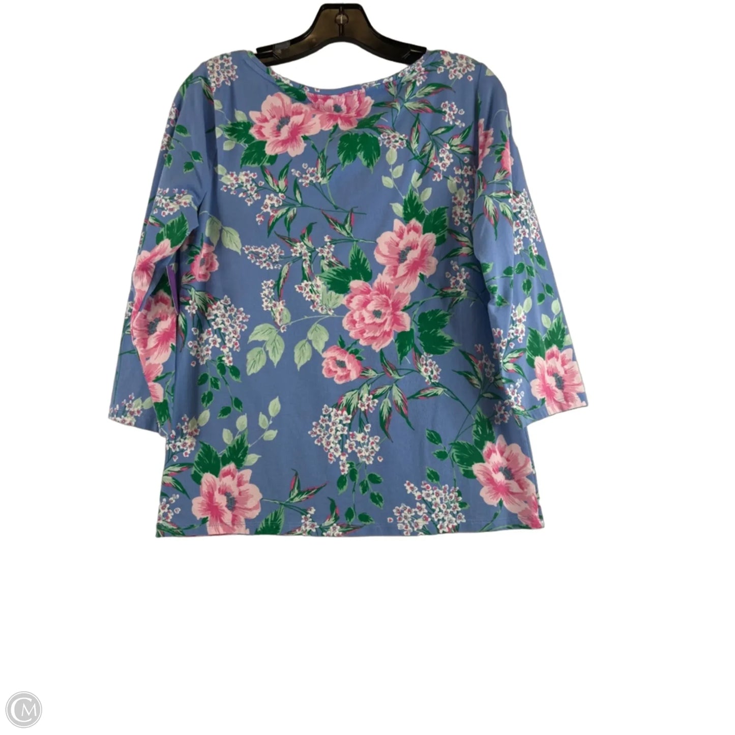 Top 3/4 Sleeve Basic By Talbots In Floral Print, Size: M