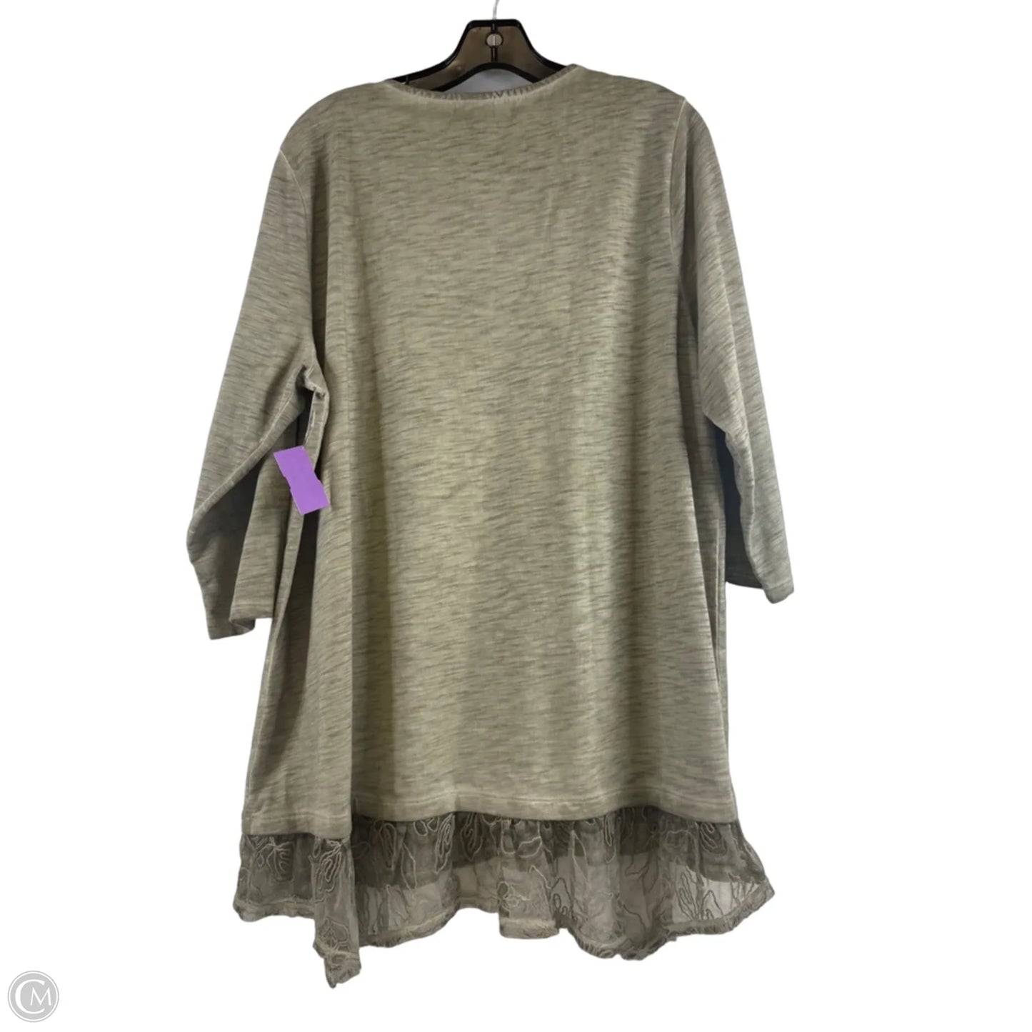 Top 3/4 Sleeve By Zenergy By Chicos In Green, Size: Xl